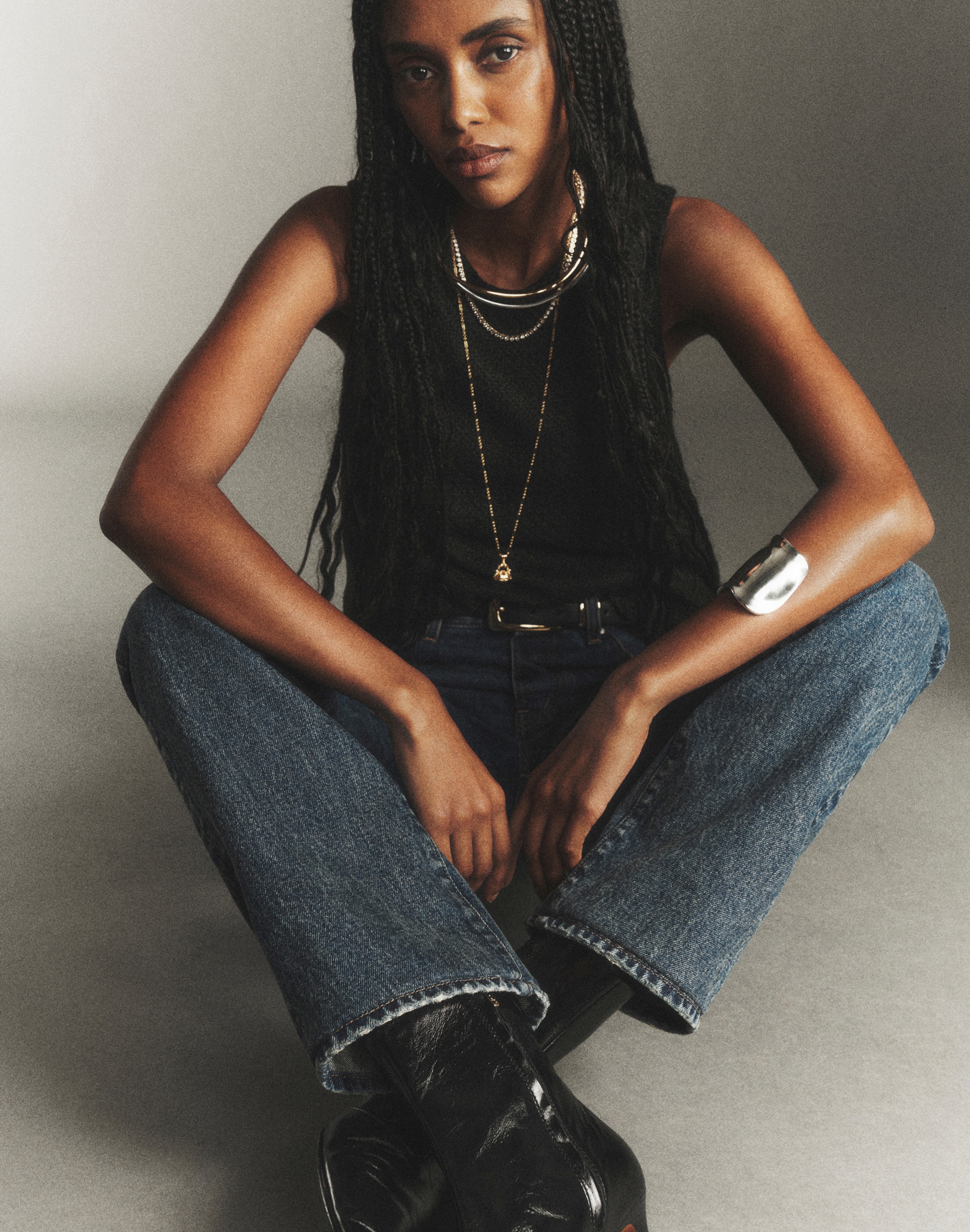 Boxy Shell Top Tweed