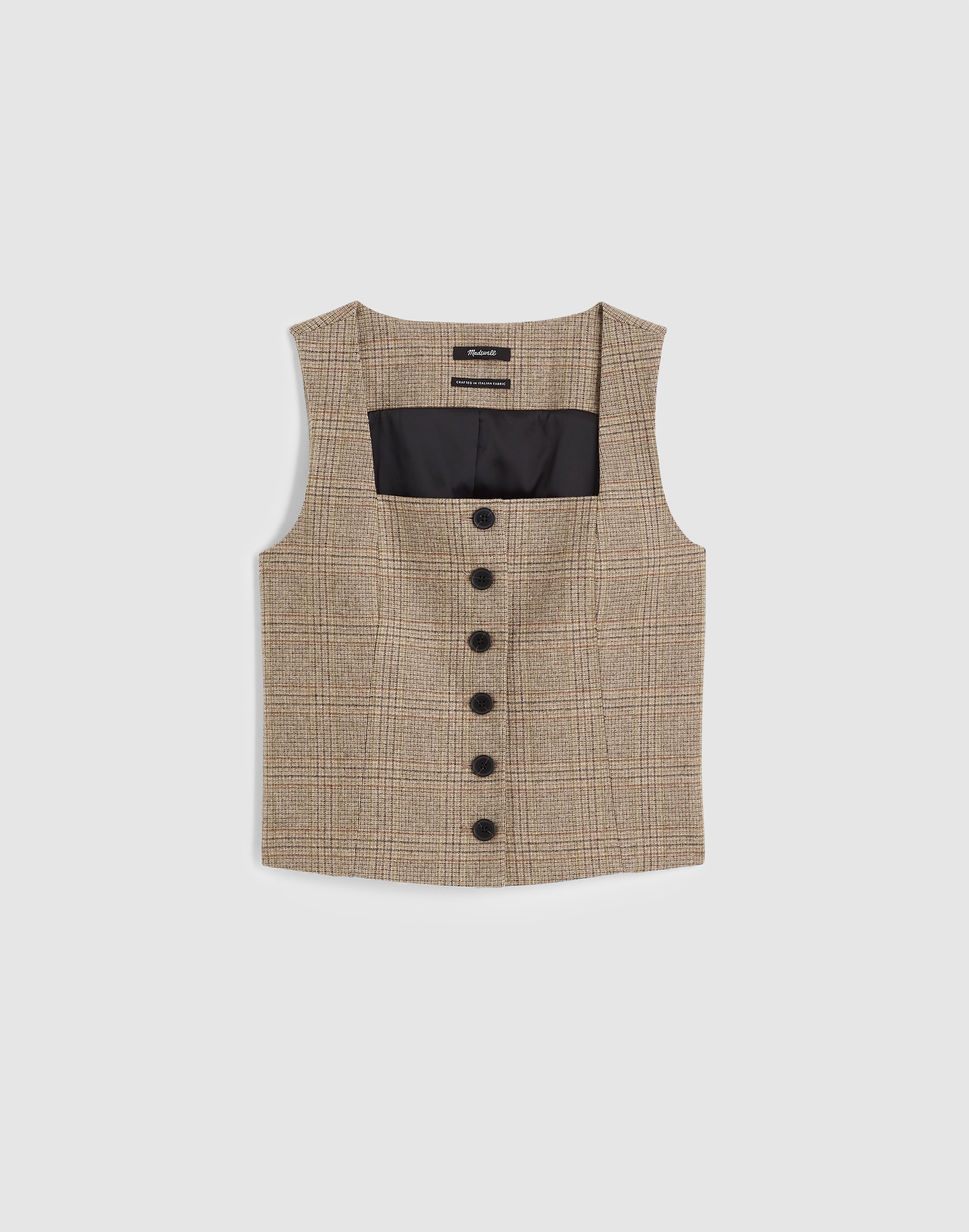 Squareneck Crop Vest in Plaid Alternate Image 5