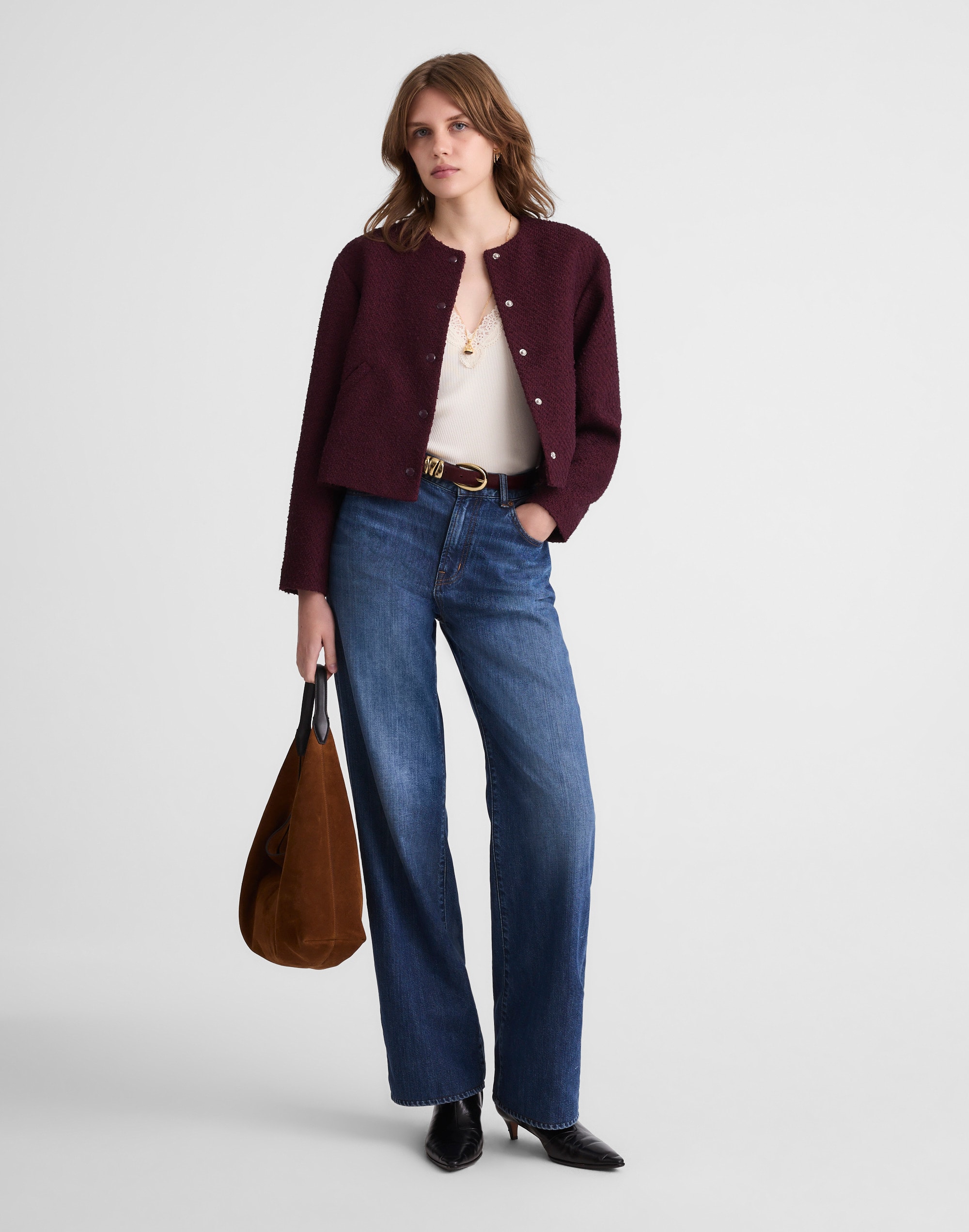 Tweed Collarless Jacket