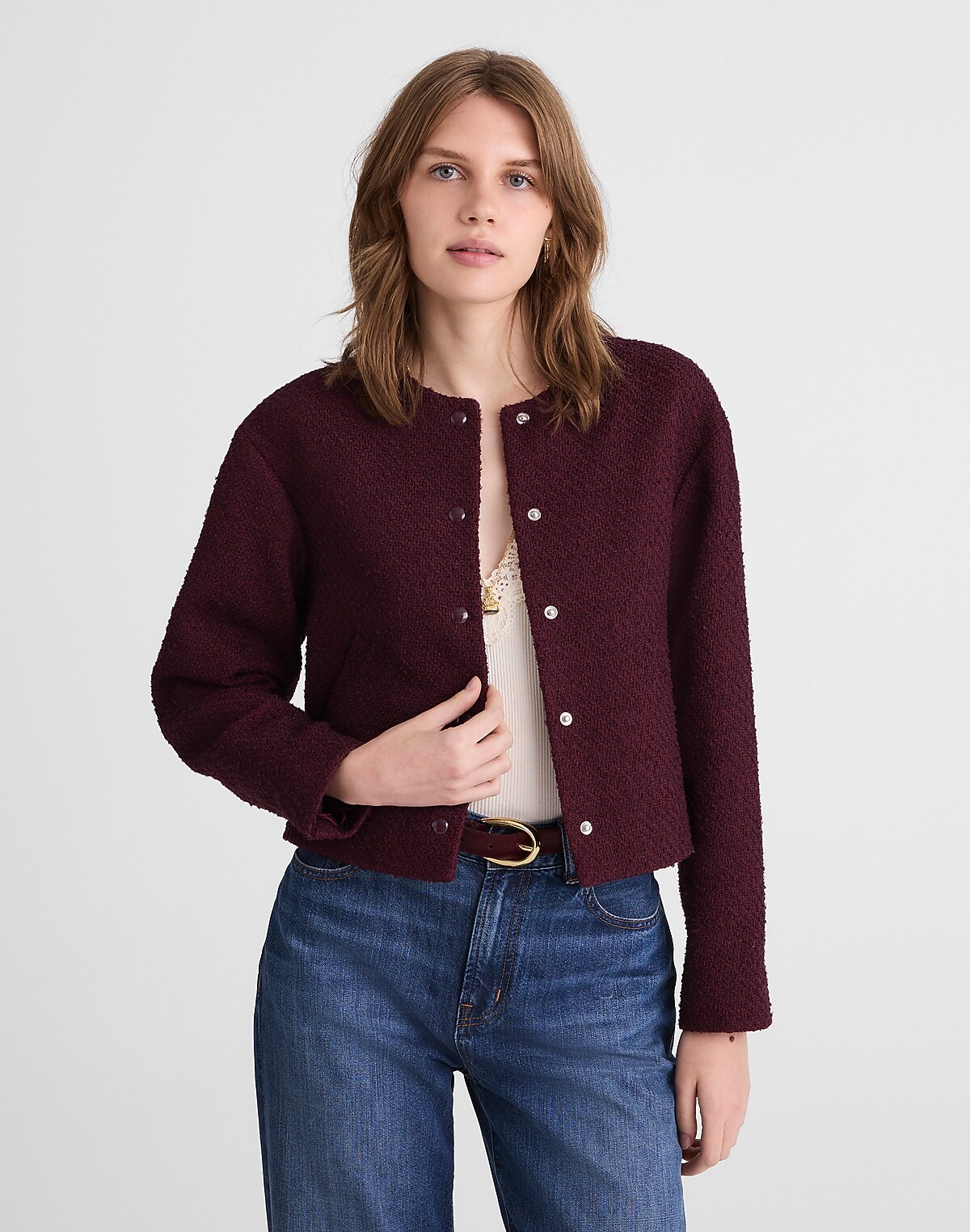 Tweed Collarless Jacket