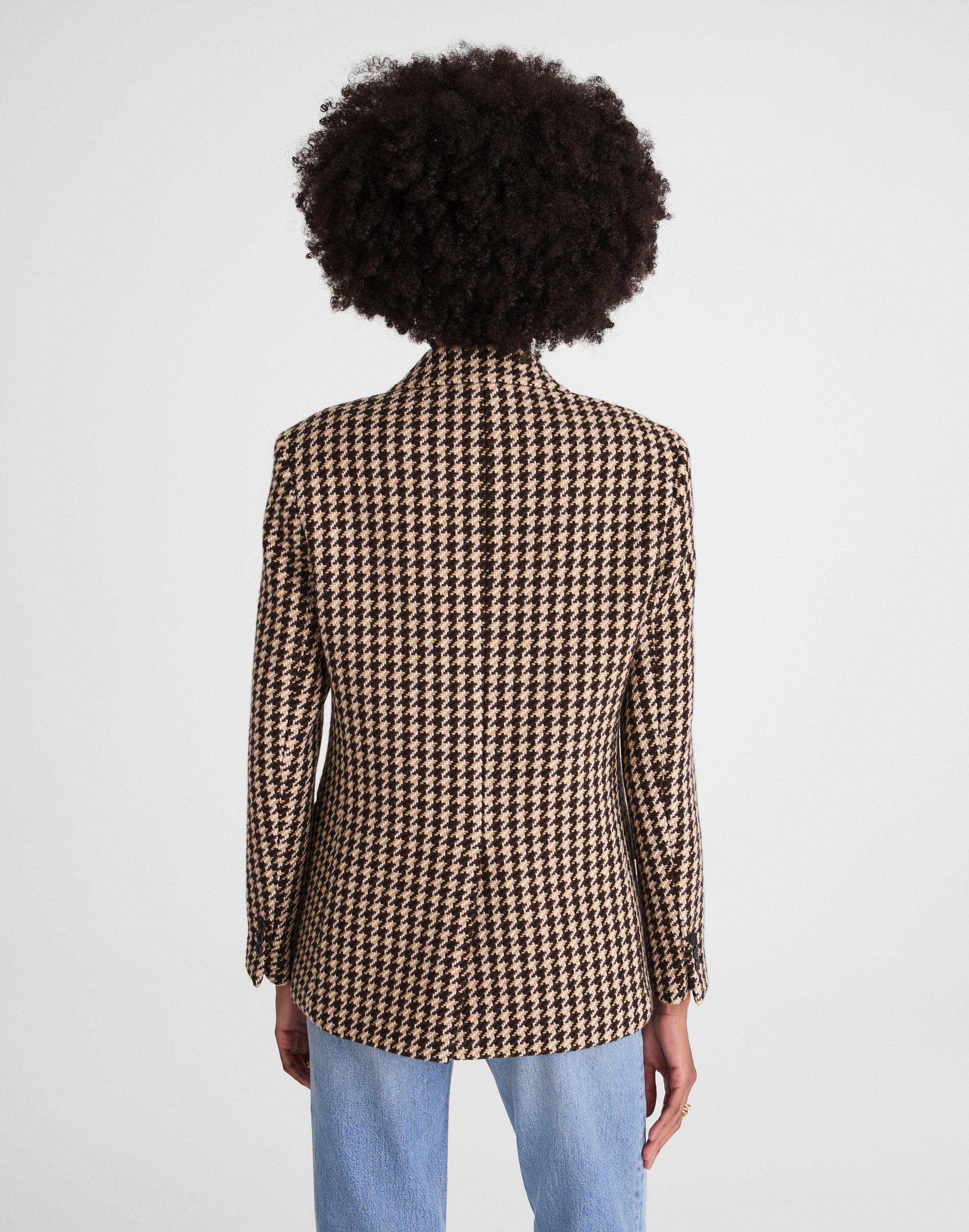 Double-Breasted Boxy Coat Houndstooth
