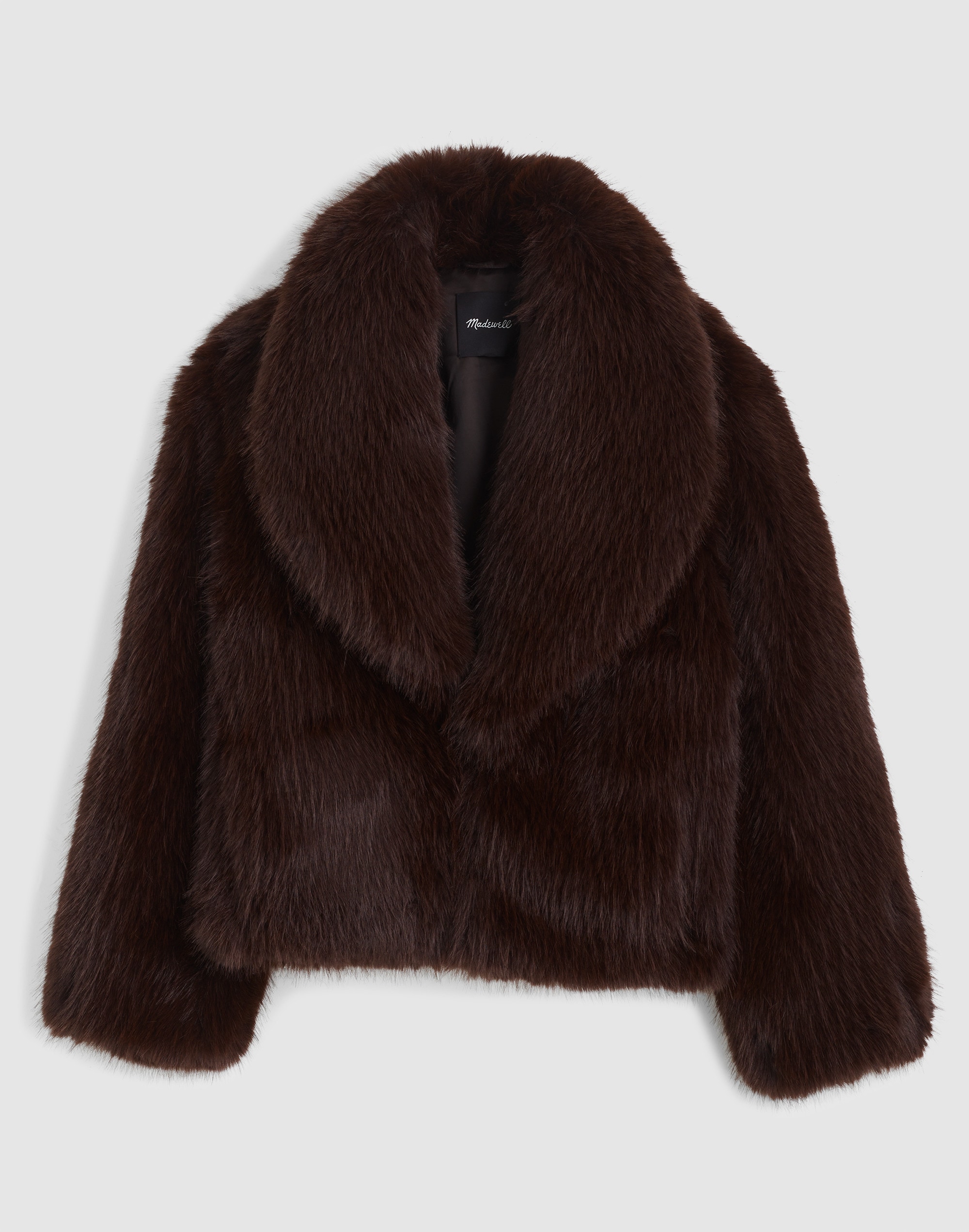 Faux-Fur Shawl-Collar Coat