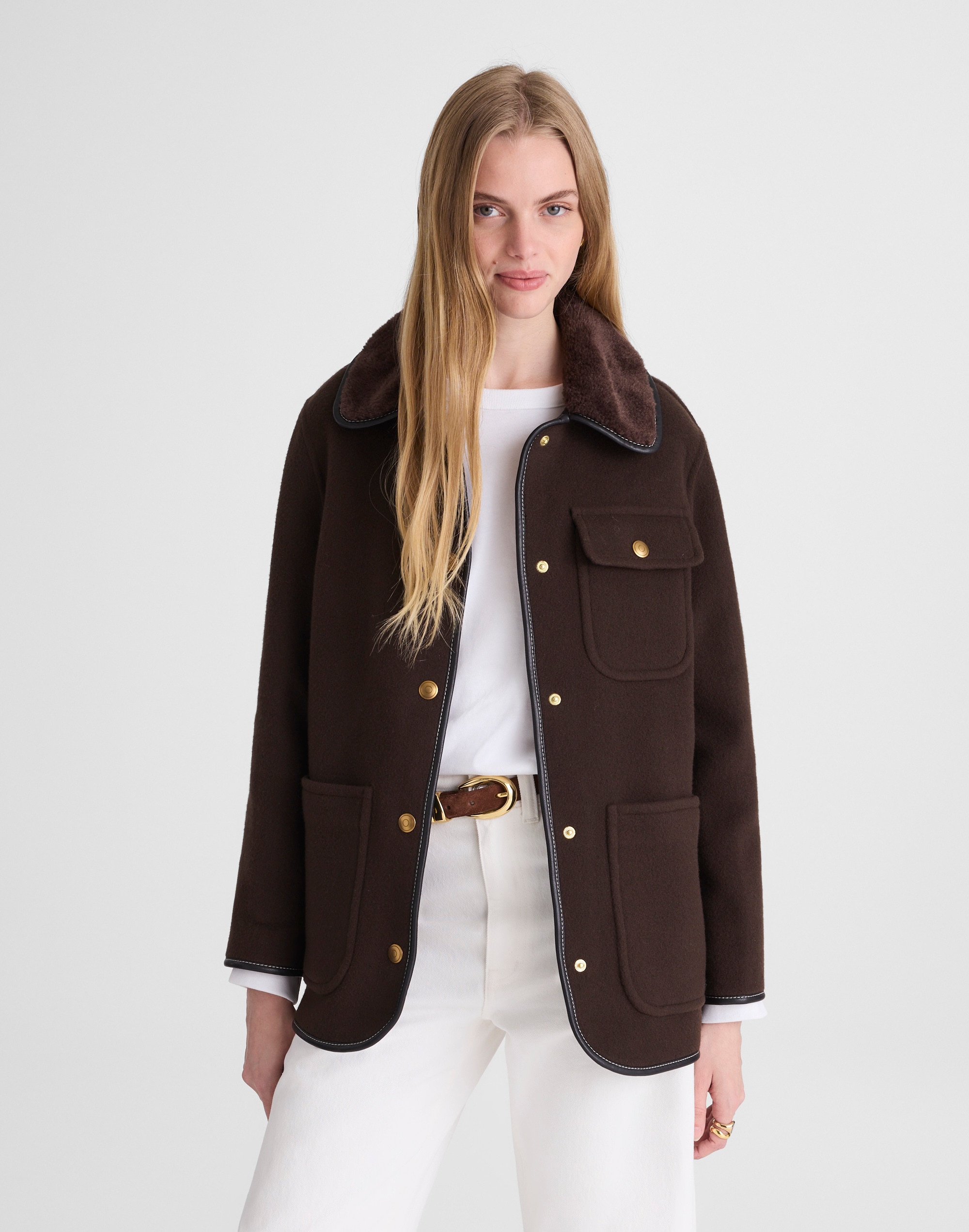 Madewell Doubled-faced Chore Jacket In Brown
