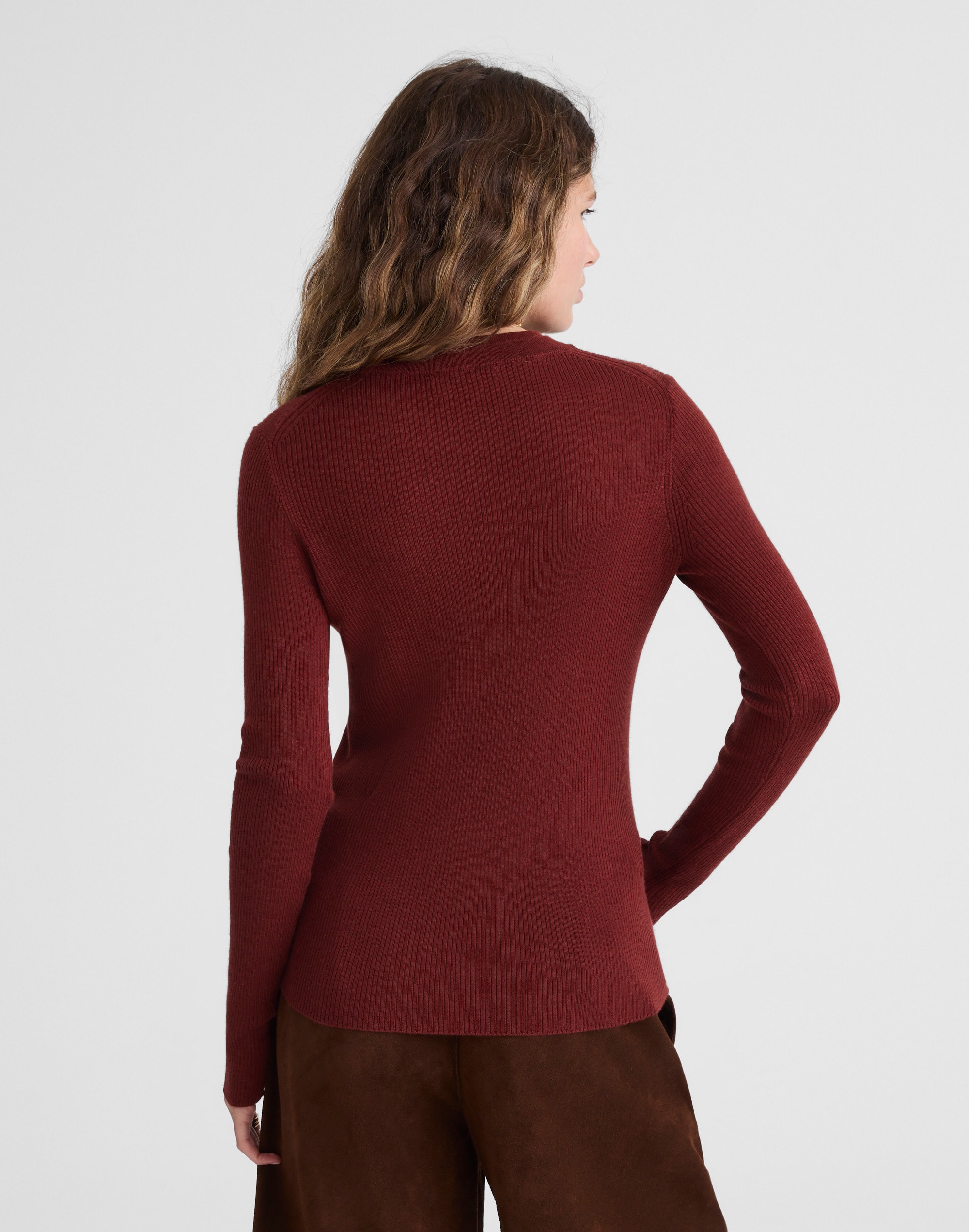 Double Layered Crewneck in Merino-Silk Blend