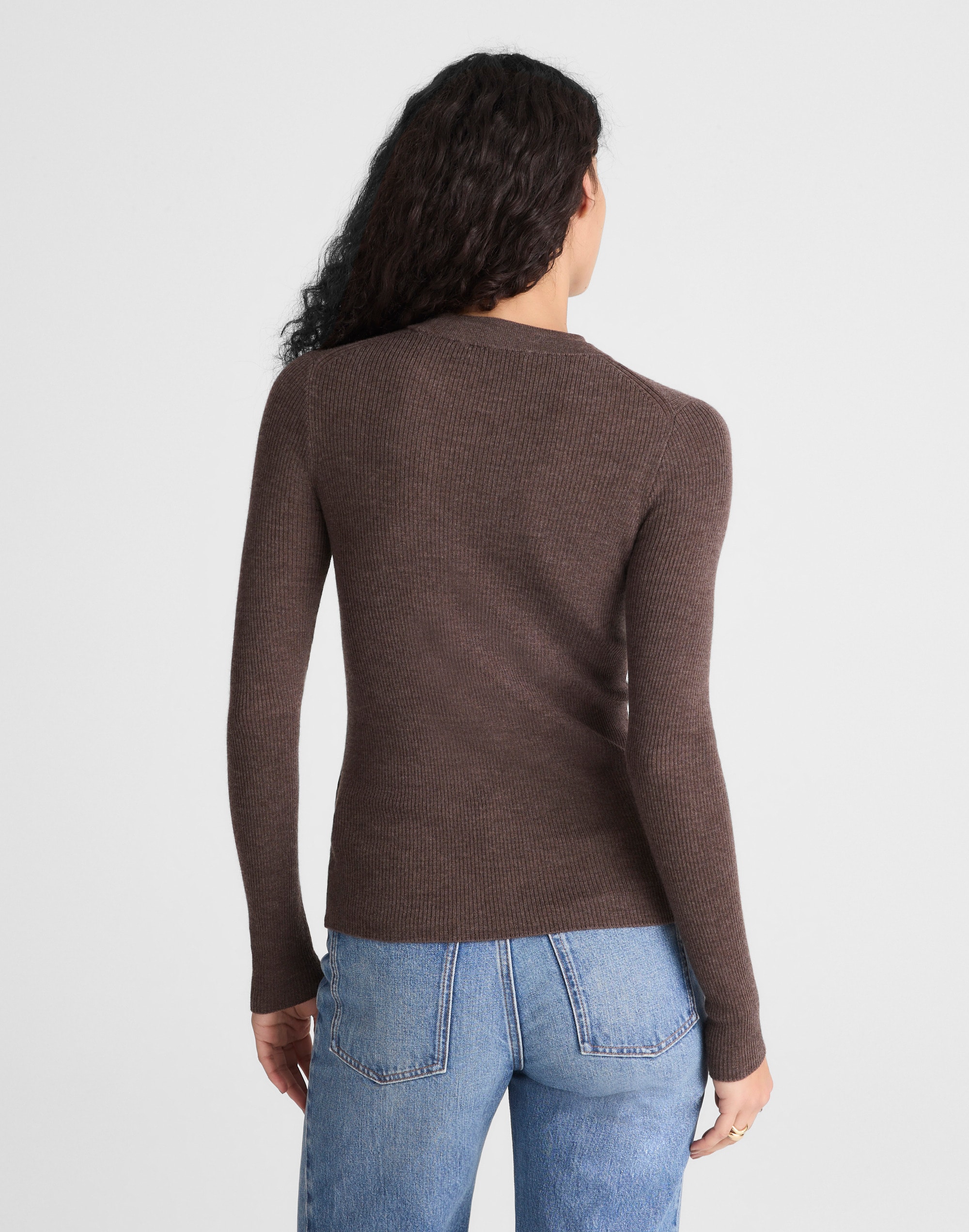 Double Layered Crewneck in Merino-Silk Blend