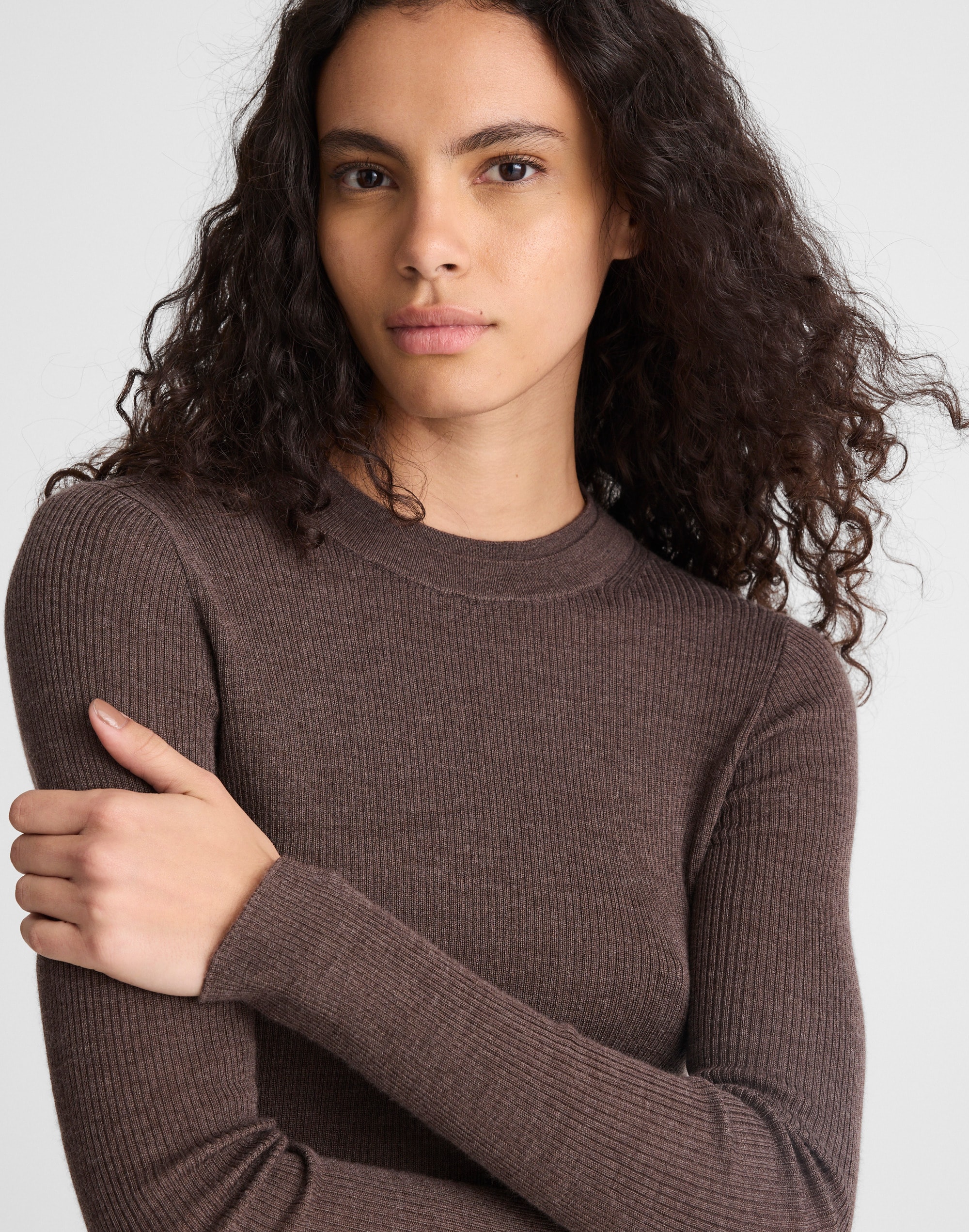 Double-Layered Crewneck Sweater Merino-Wool Silk | Madewell
