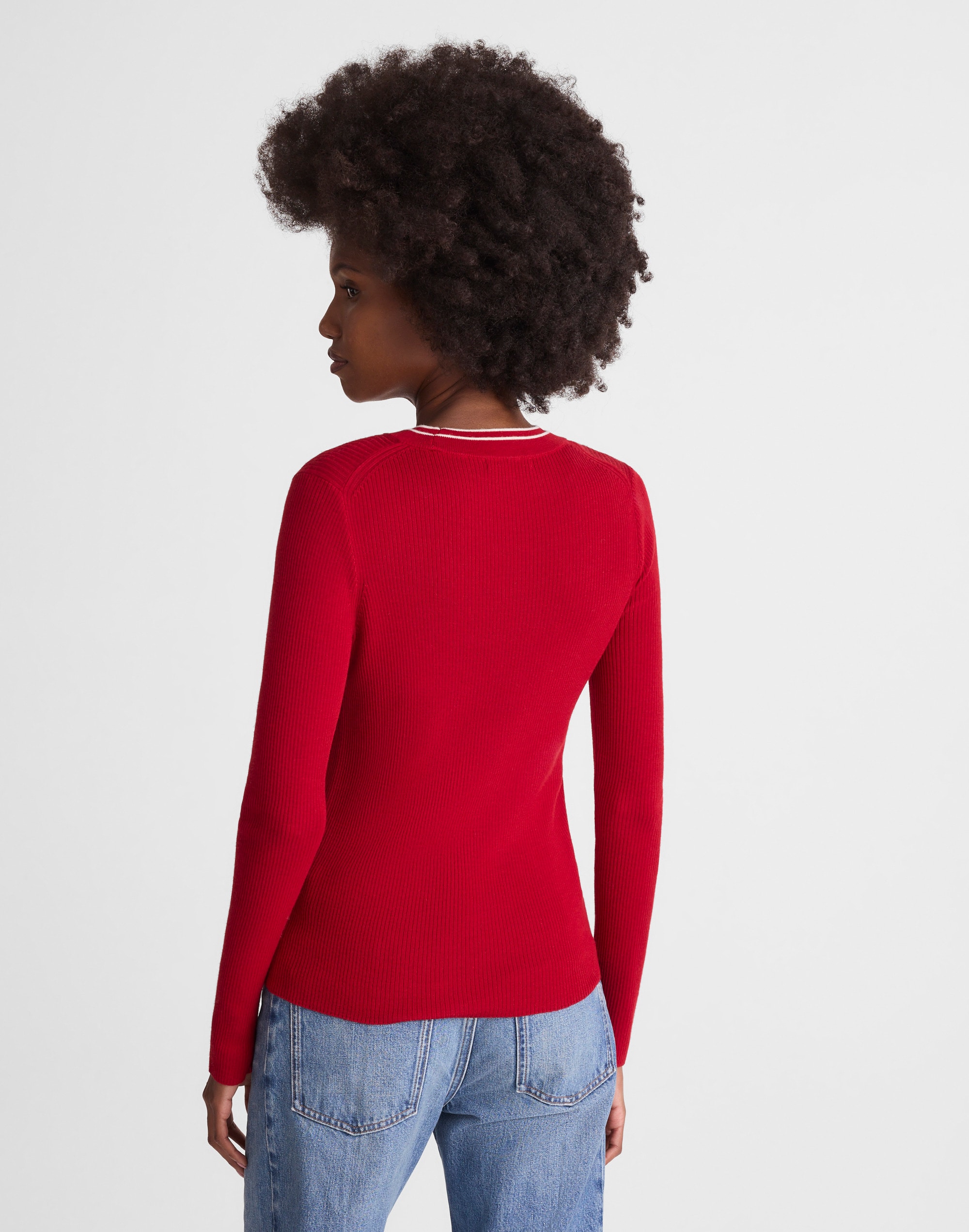 Double Layered Crewneck Merino-Silk Blend