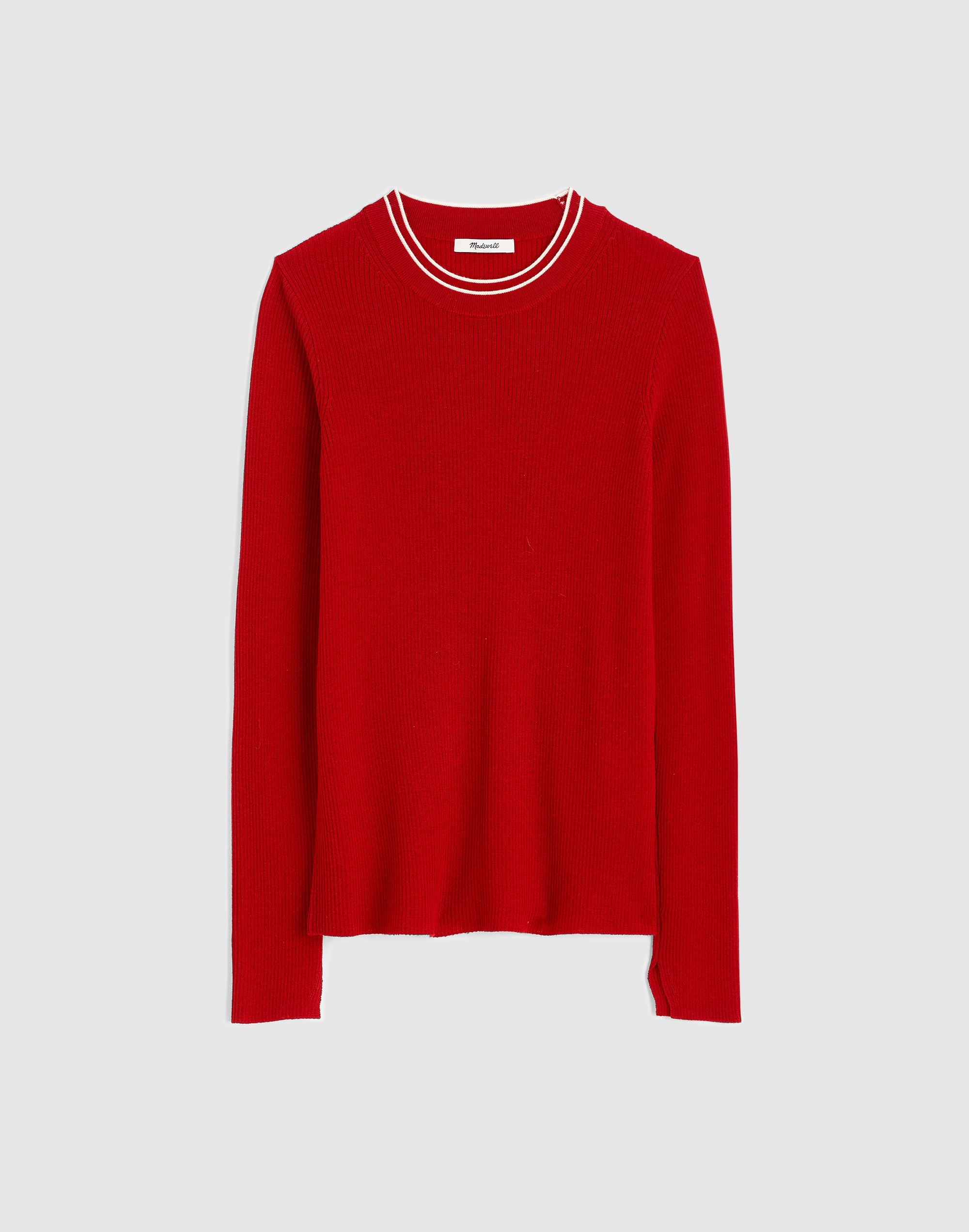 Madewell Double-layered Crewneck Sweater In Red