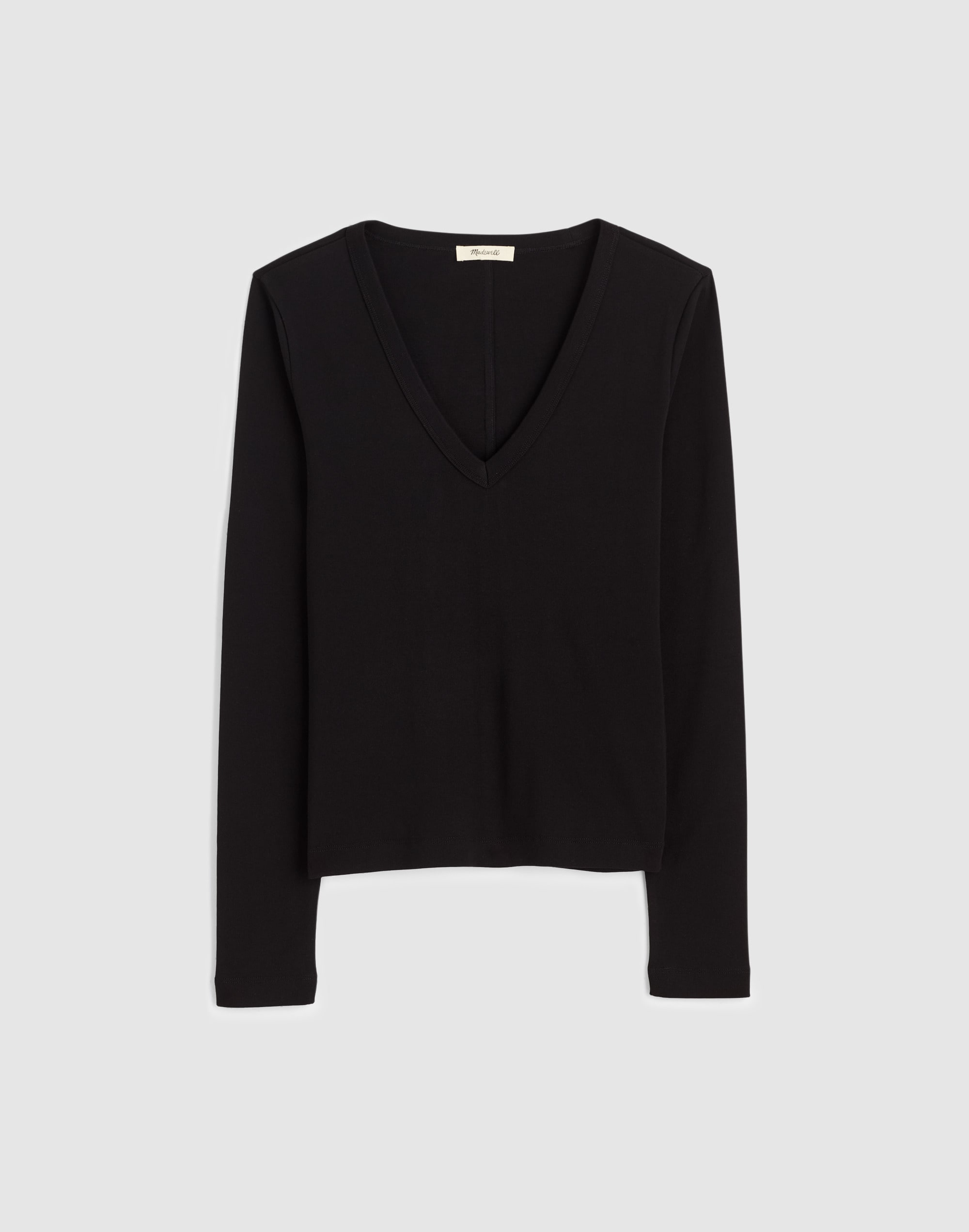 tthe '90s  v-neck long-sleeve tee in compact cotton
