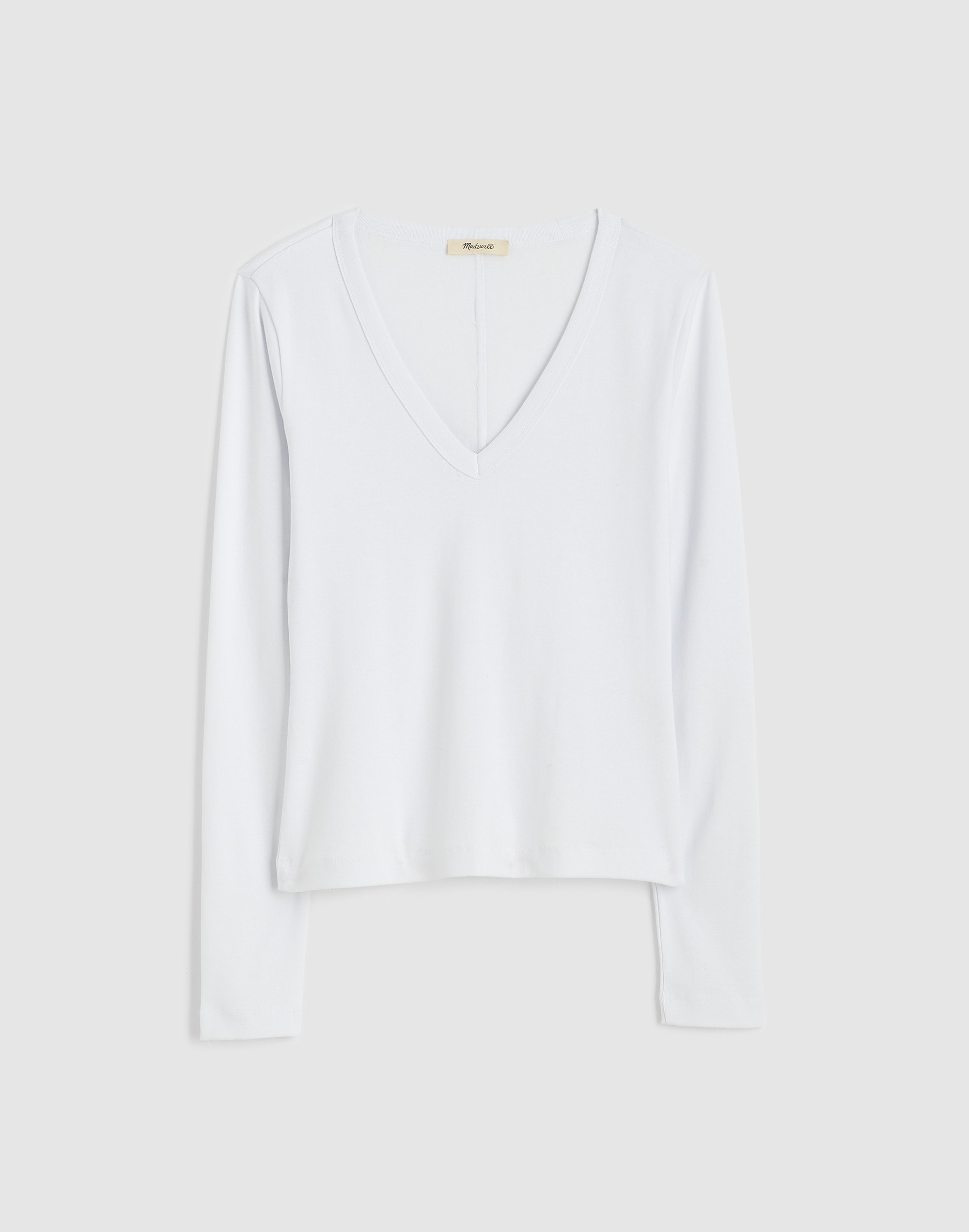 The '90s V-Neck Long-Sleeve Tee in Compact Cotton