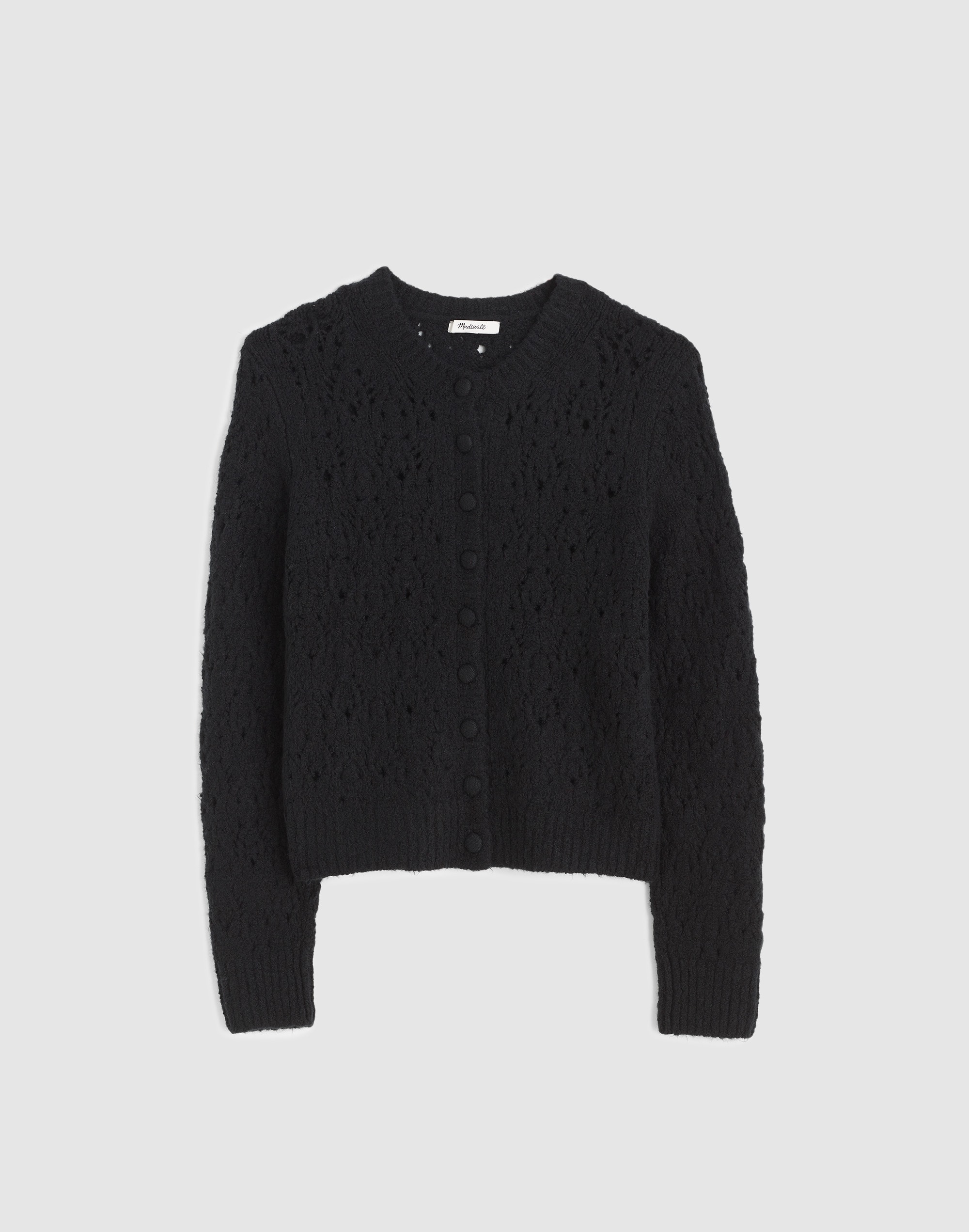 pointelle-stitch cardigan in cotton blend