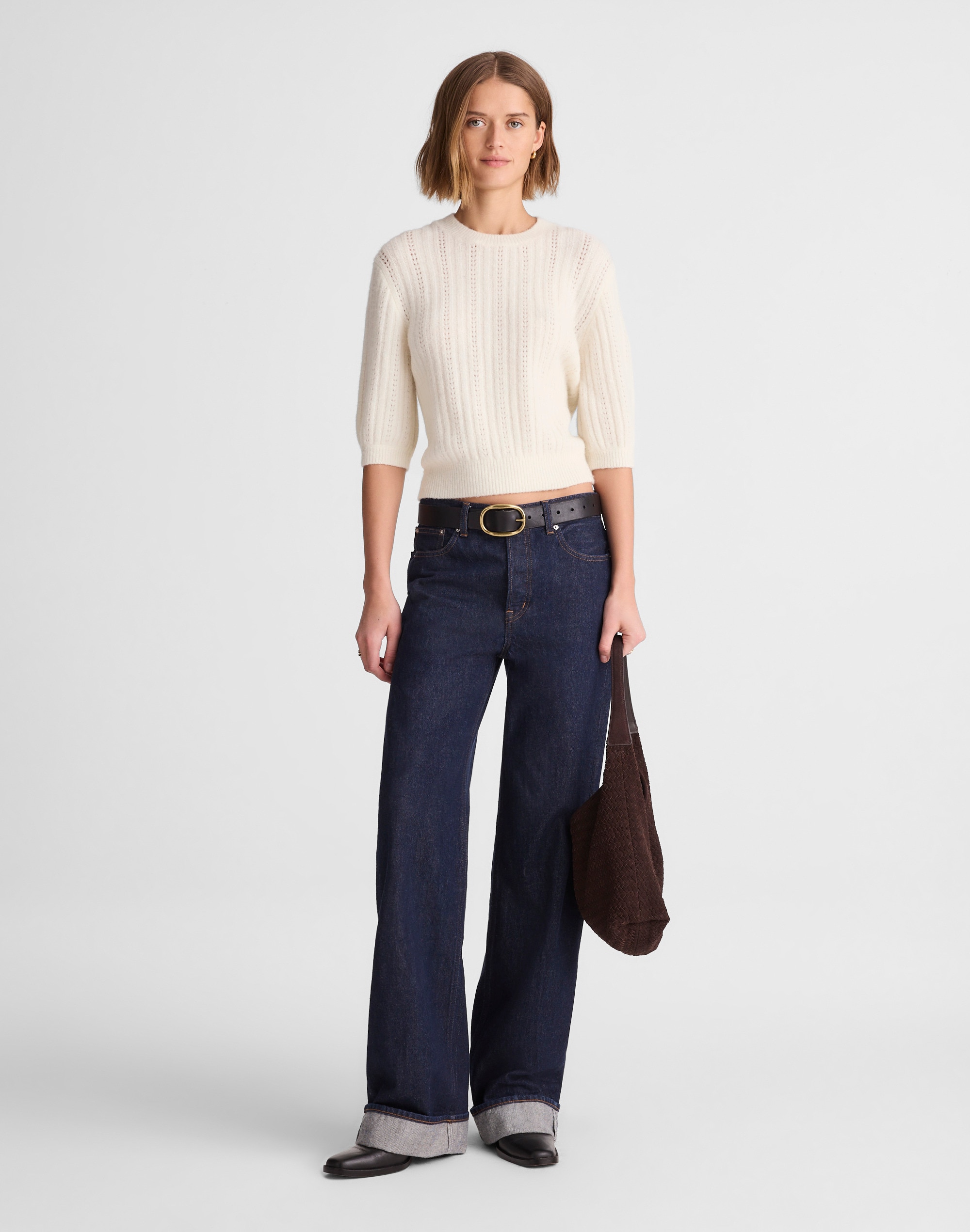 CloudSoft Short-Sleeve Sweater Tee