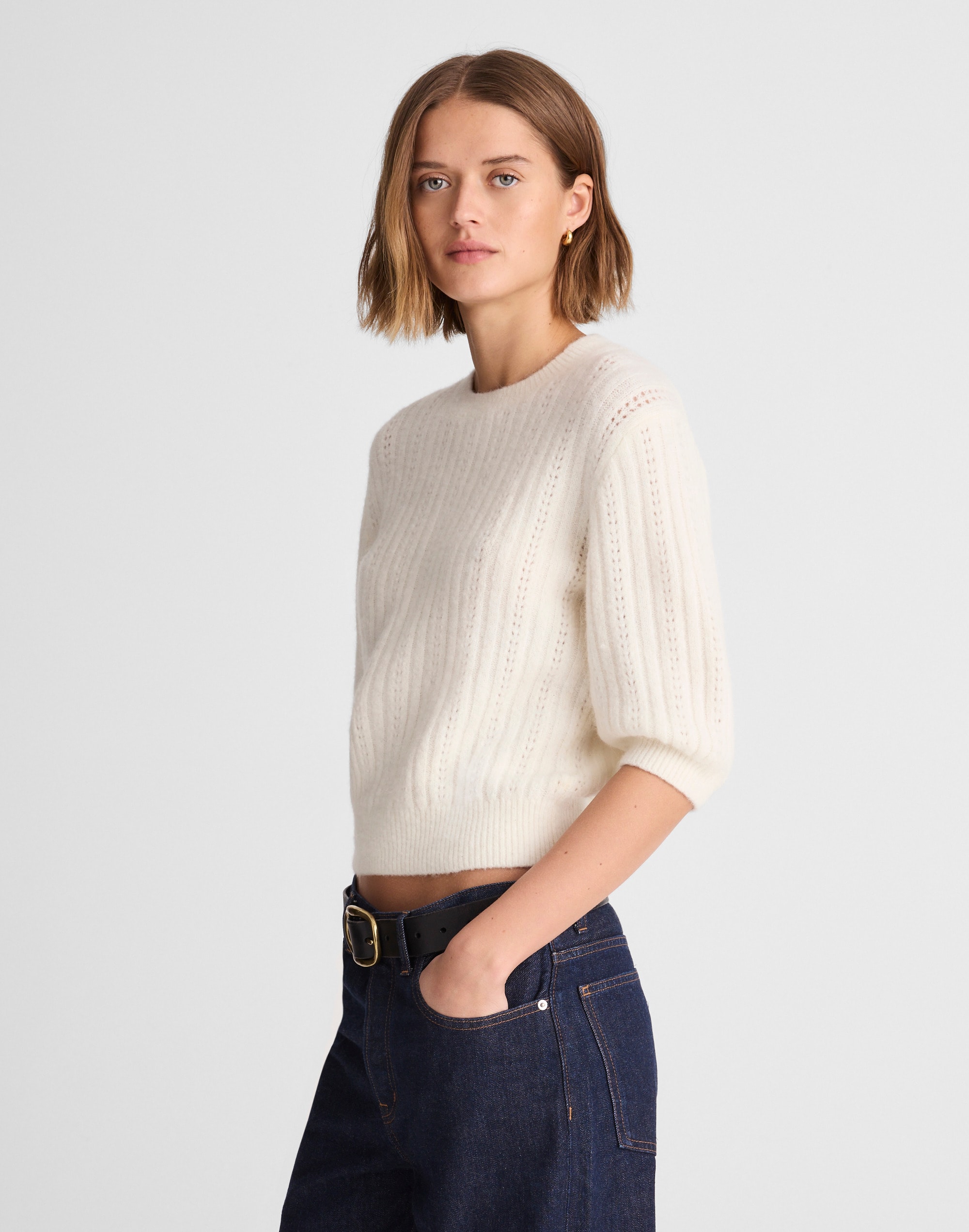 CloudSoft Short-Sleeve Sweater Tee
