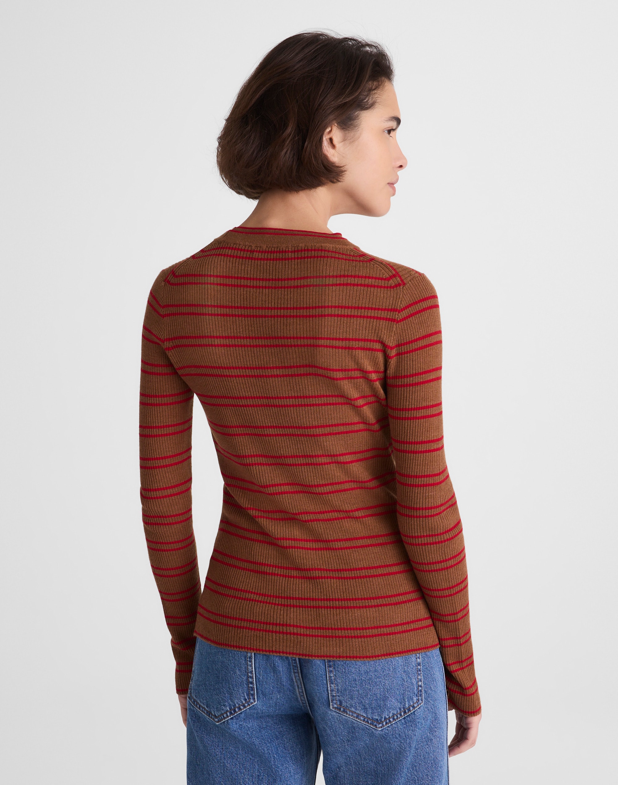Double Layered Crewneck in Merino-Silk Blend