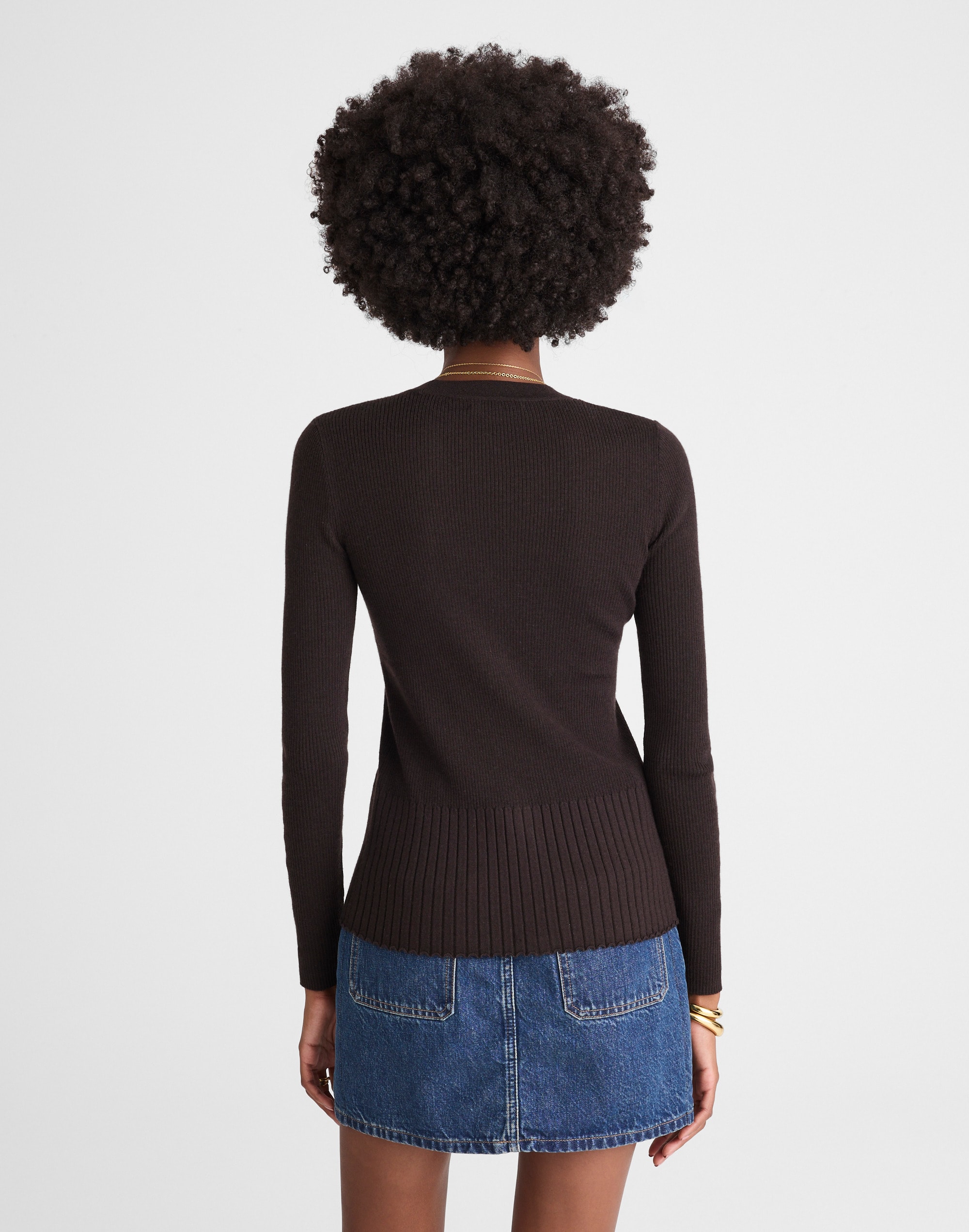 V-Neck Cardigan in Merino-Silk Blend