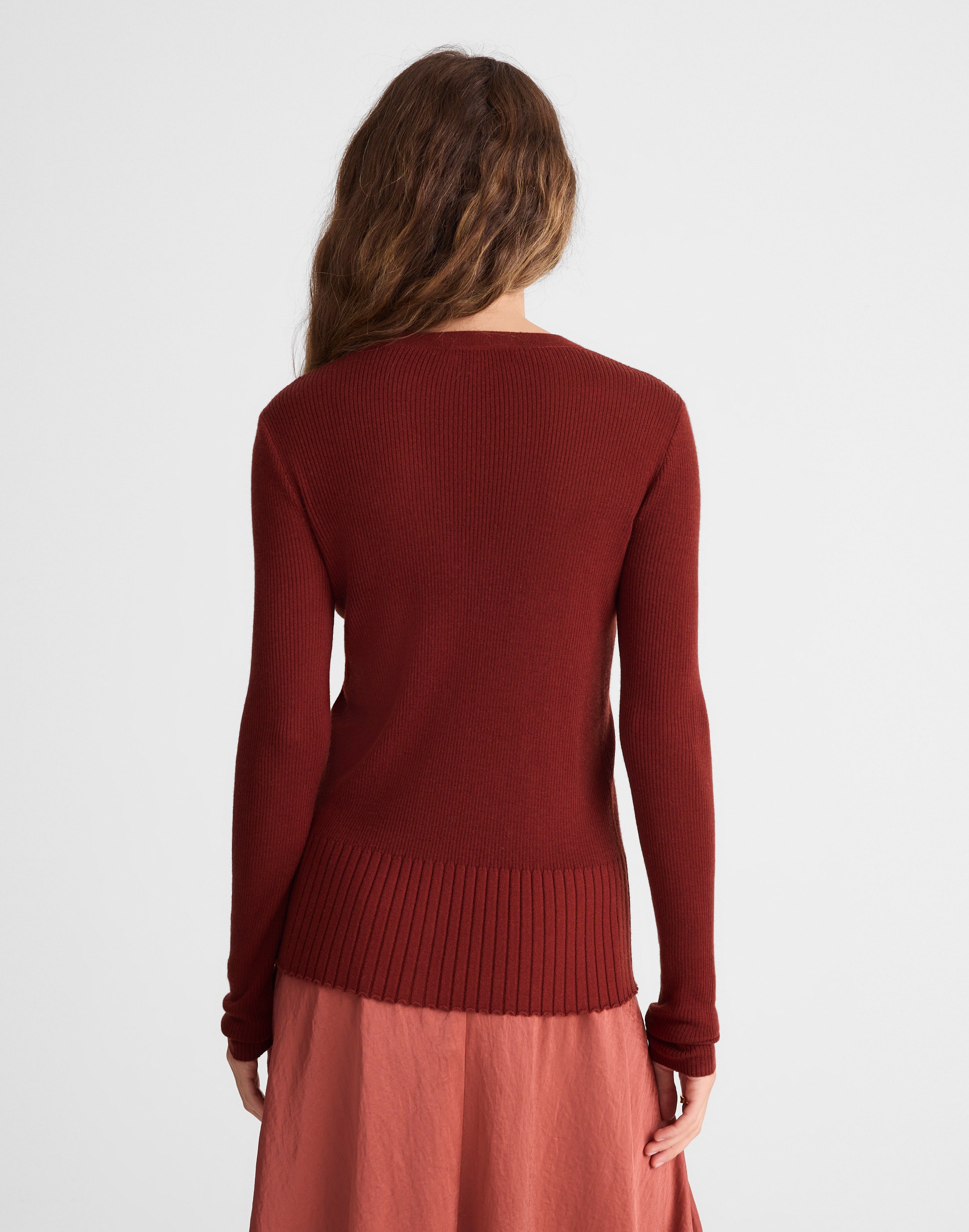 V-Neck Cardigan in Merino-Silk Blend