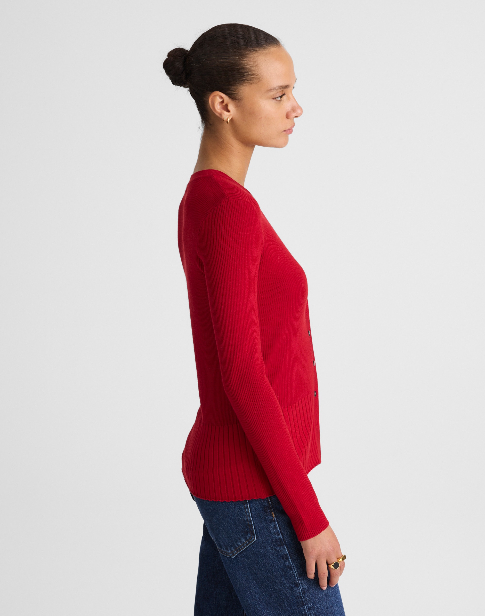 V-Neck Cardigan Merino-Silk Blend