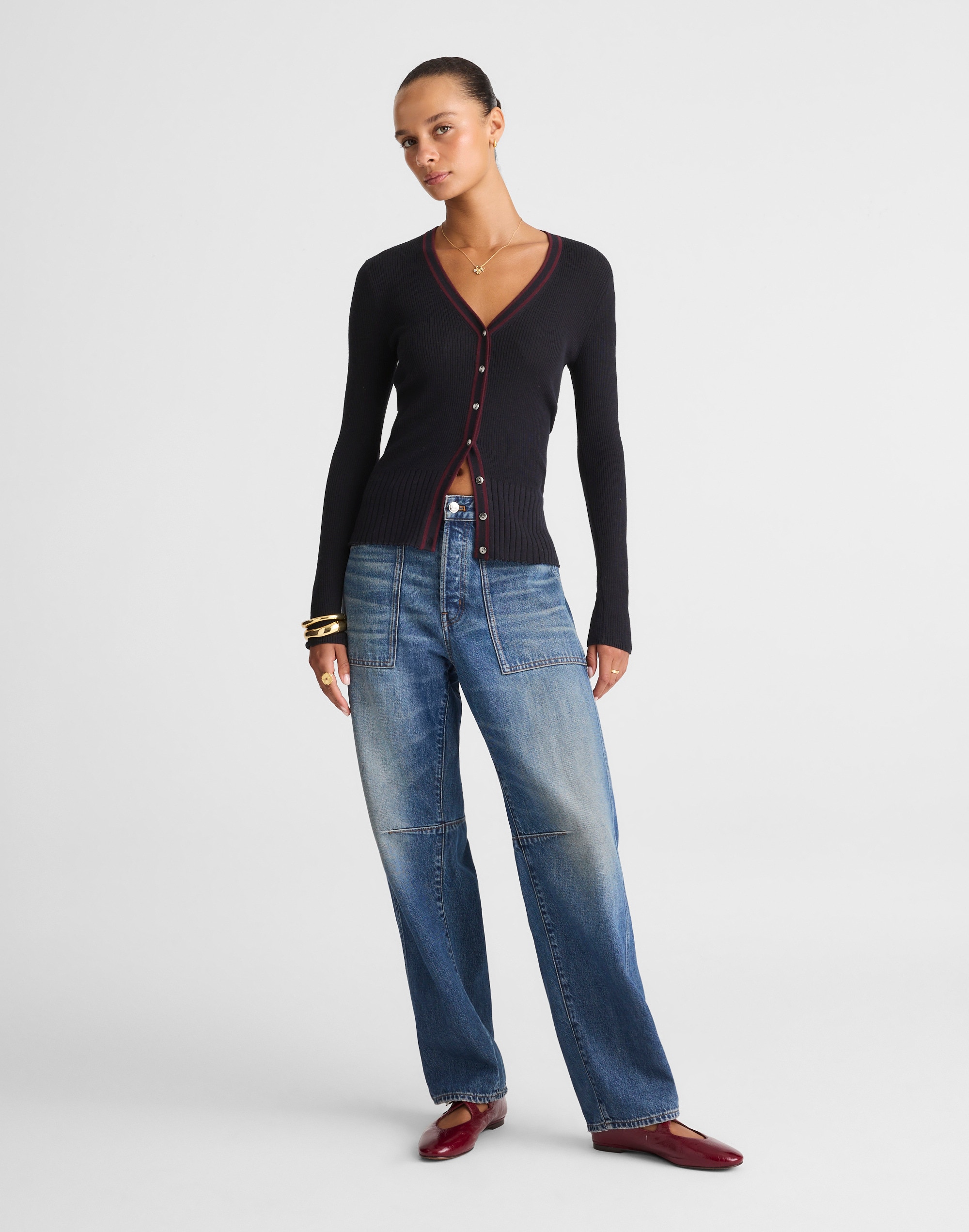 V-Neck Cardigan Merino-Silk Blend