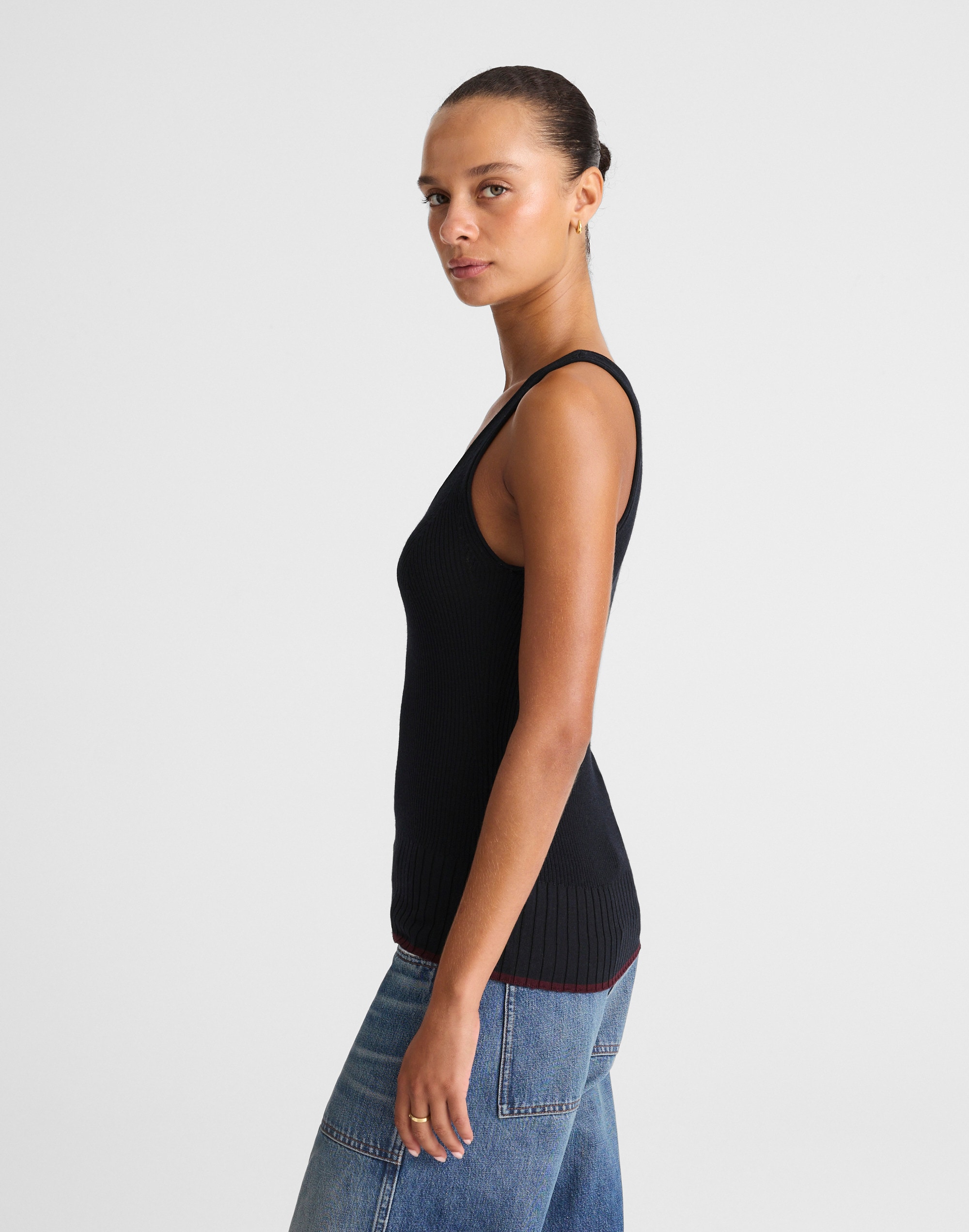 Sleeveless Sweater Top in Merino-Silk Blend