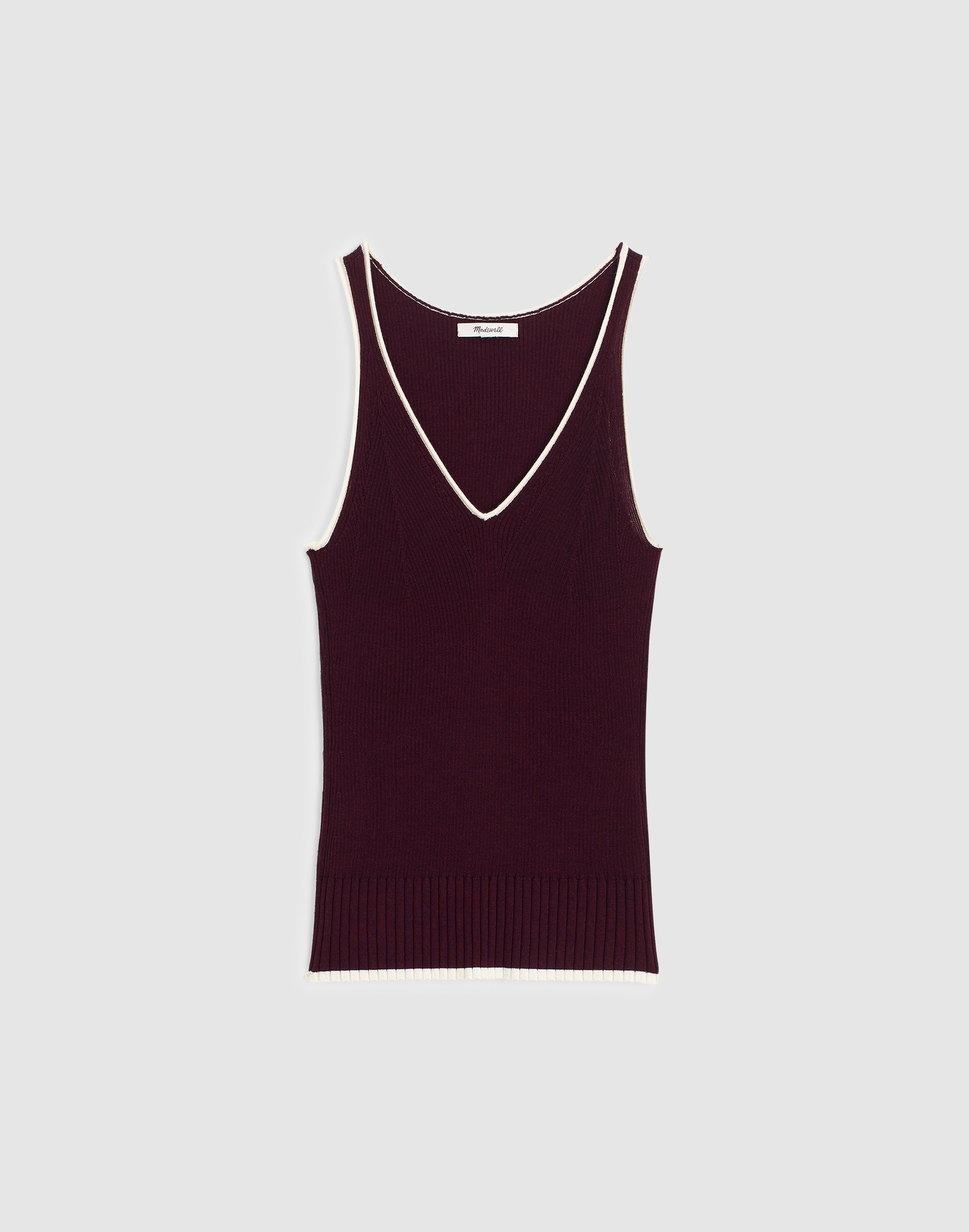 Madewell Sleeveless Sweater Top In Brown