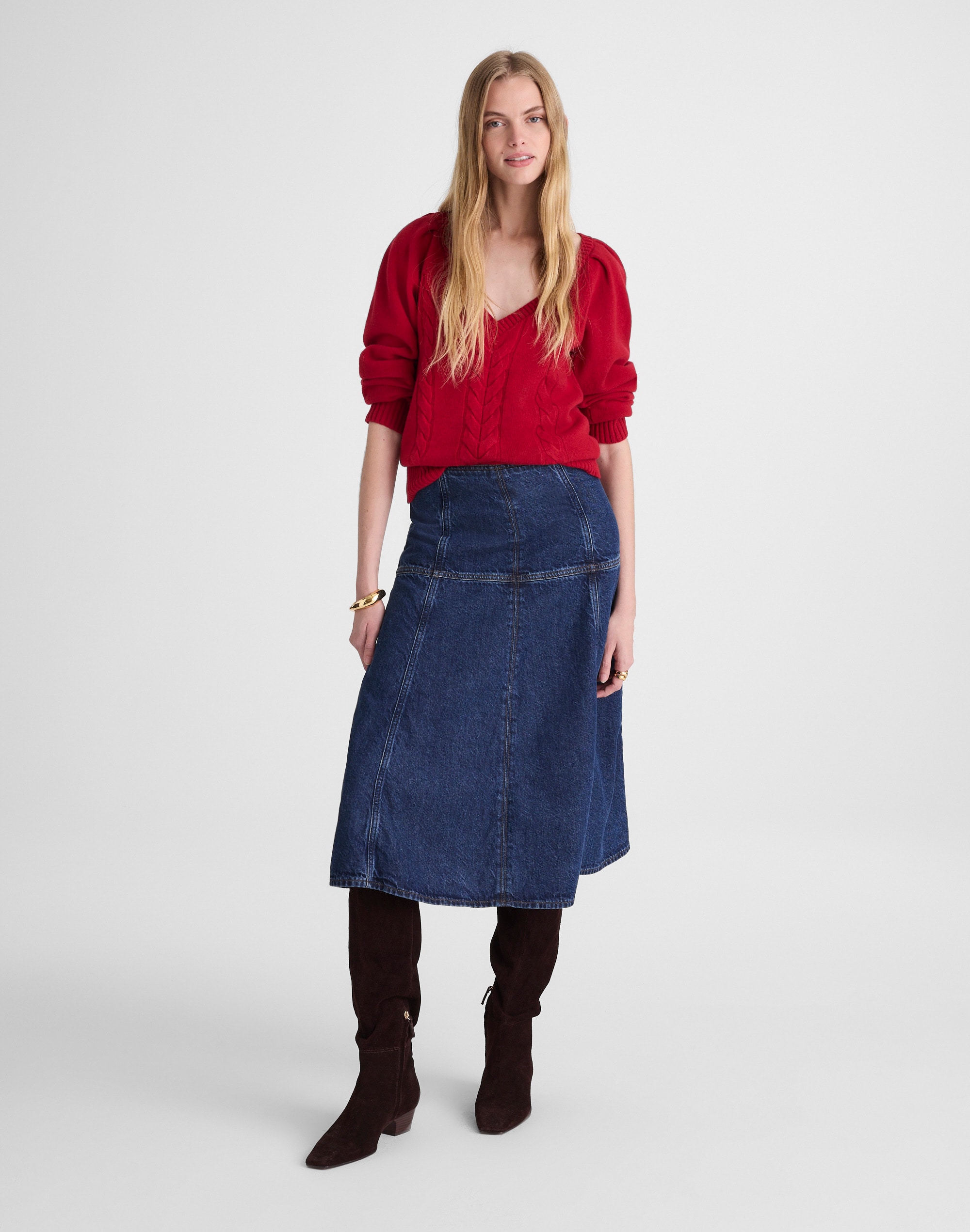 Madewell V-neck Pullover Sweater In Red