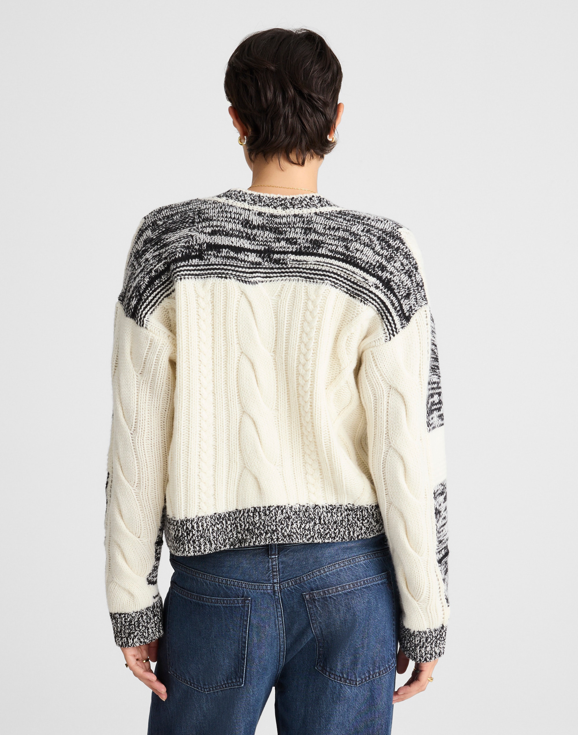 Marled Patchwork Cardigan