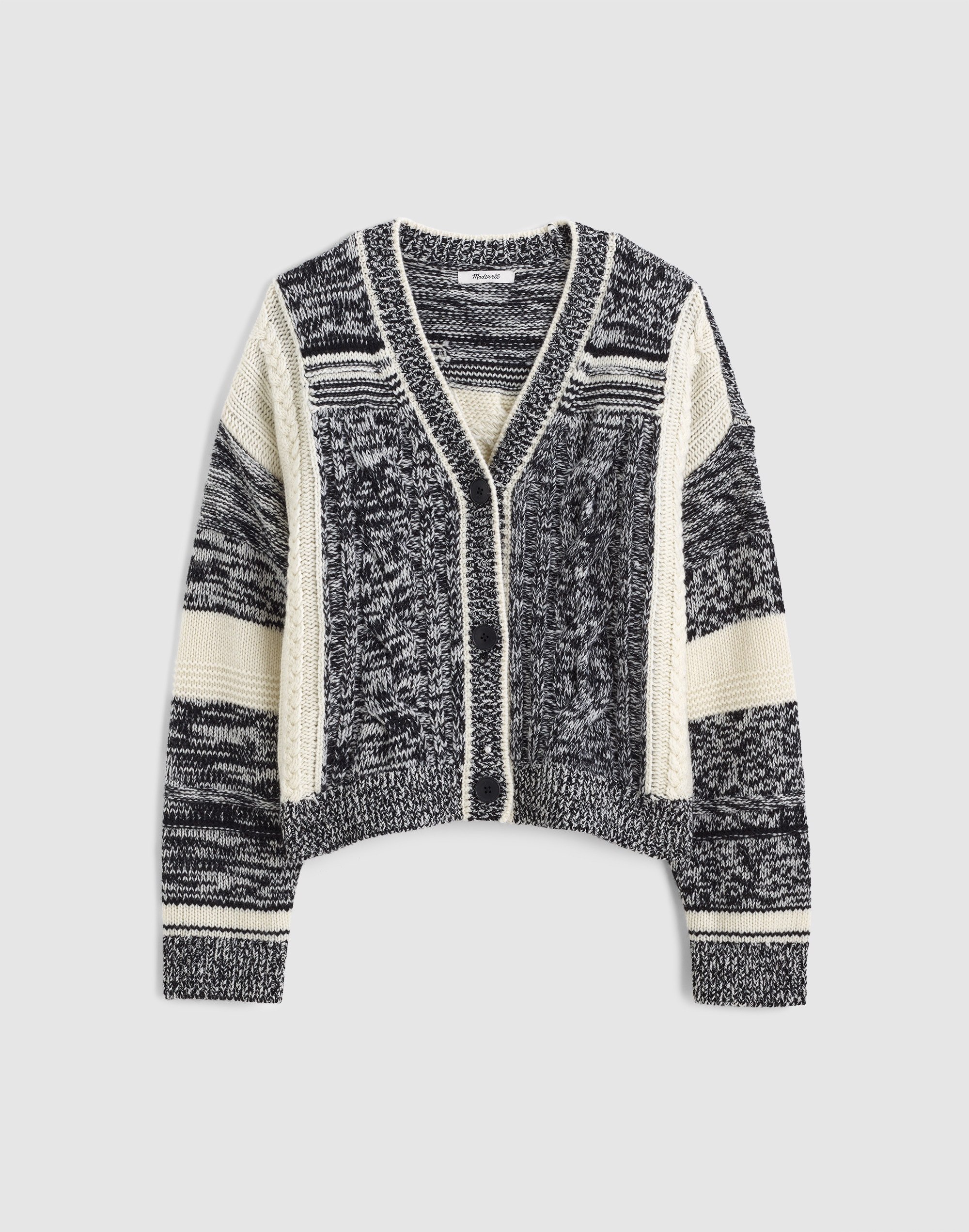 Marled Patchwork Cardigan