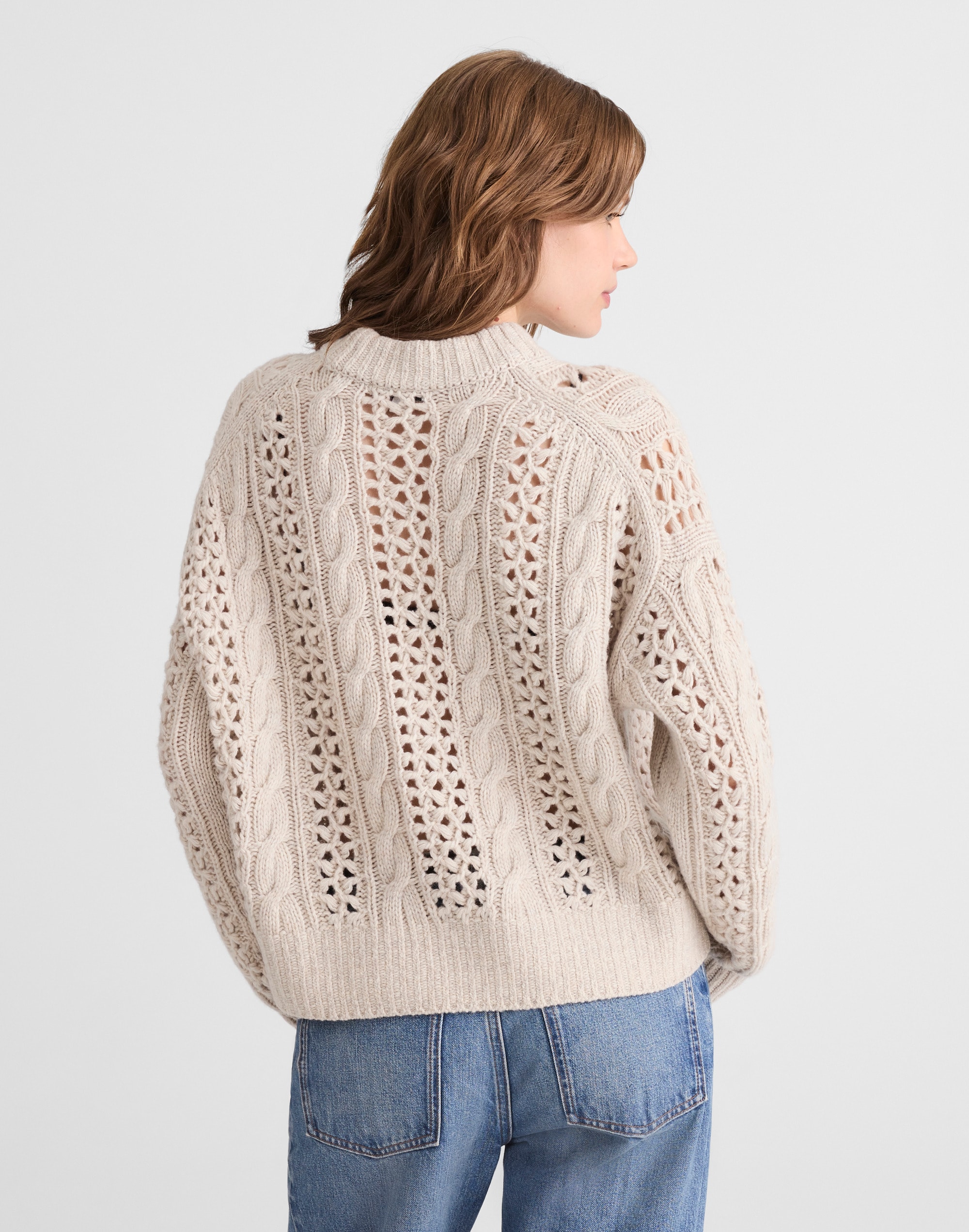 Marled Cable-Knit Sweater