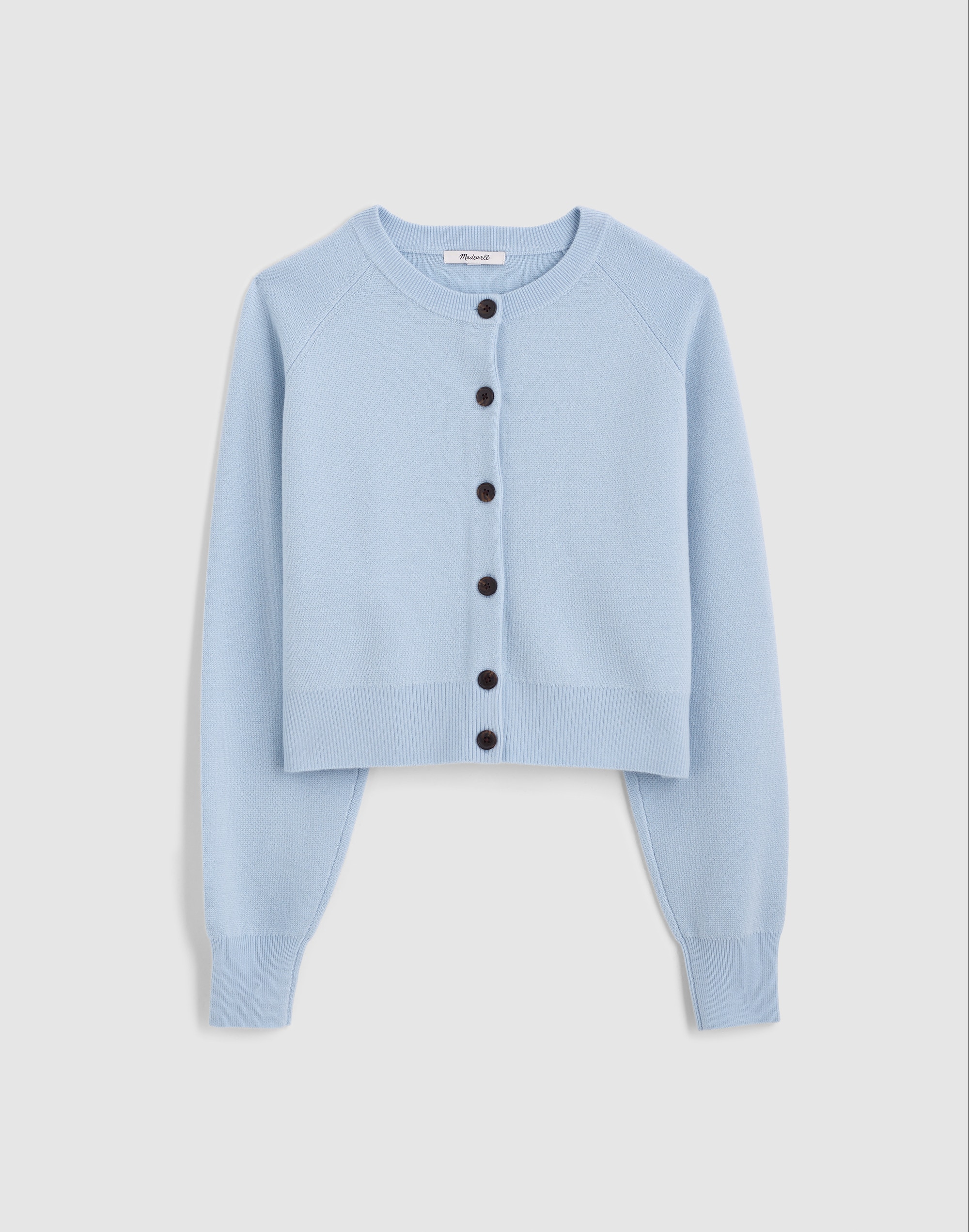 Raglan-Sleeve Cropped Cardigan in Merino Wool