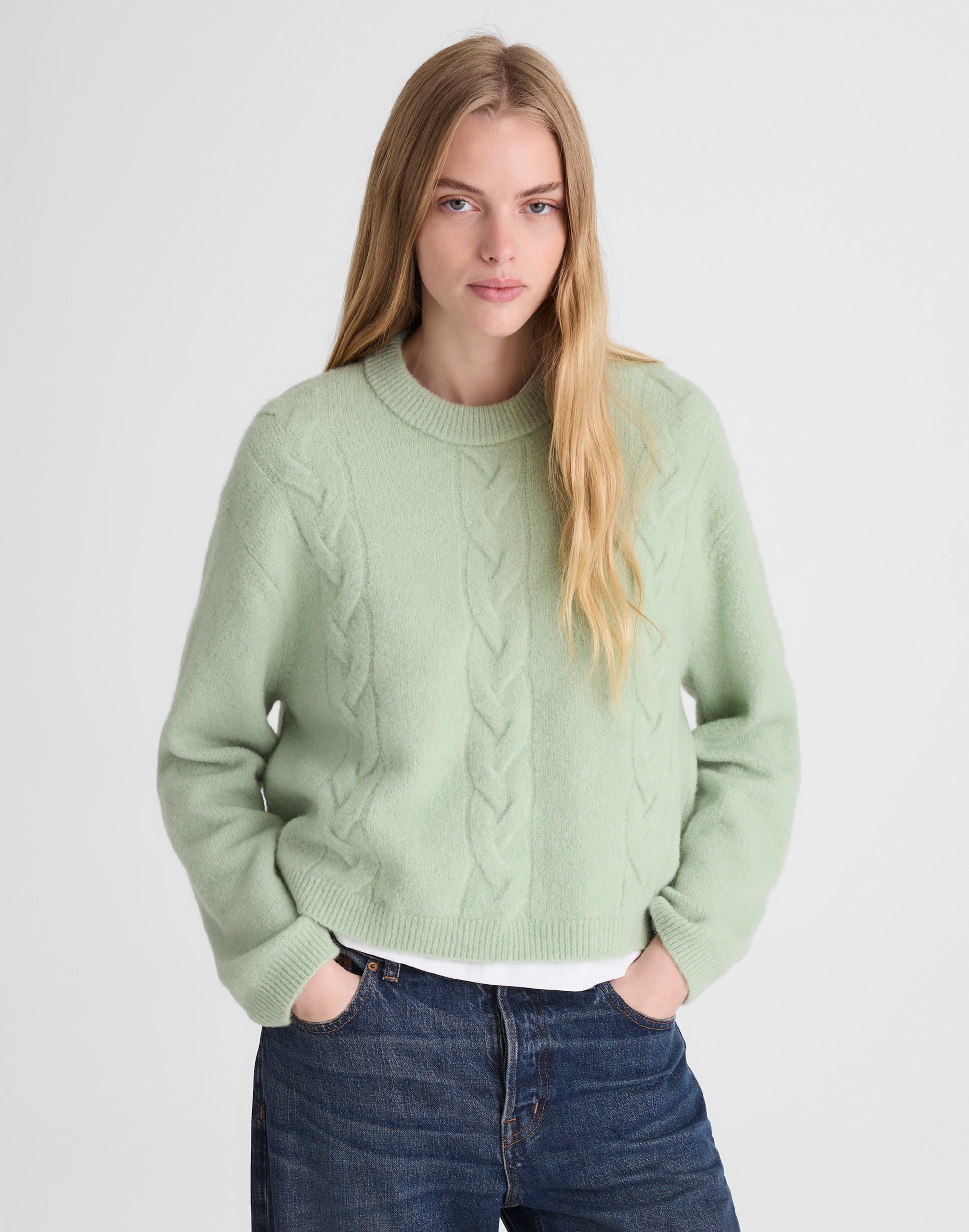 Madewell Cloudsoft Drop-shoulder Sweater In Green