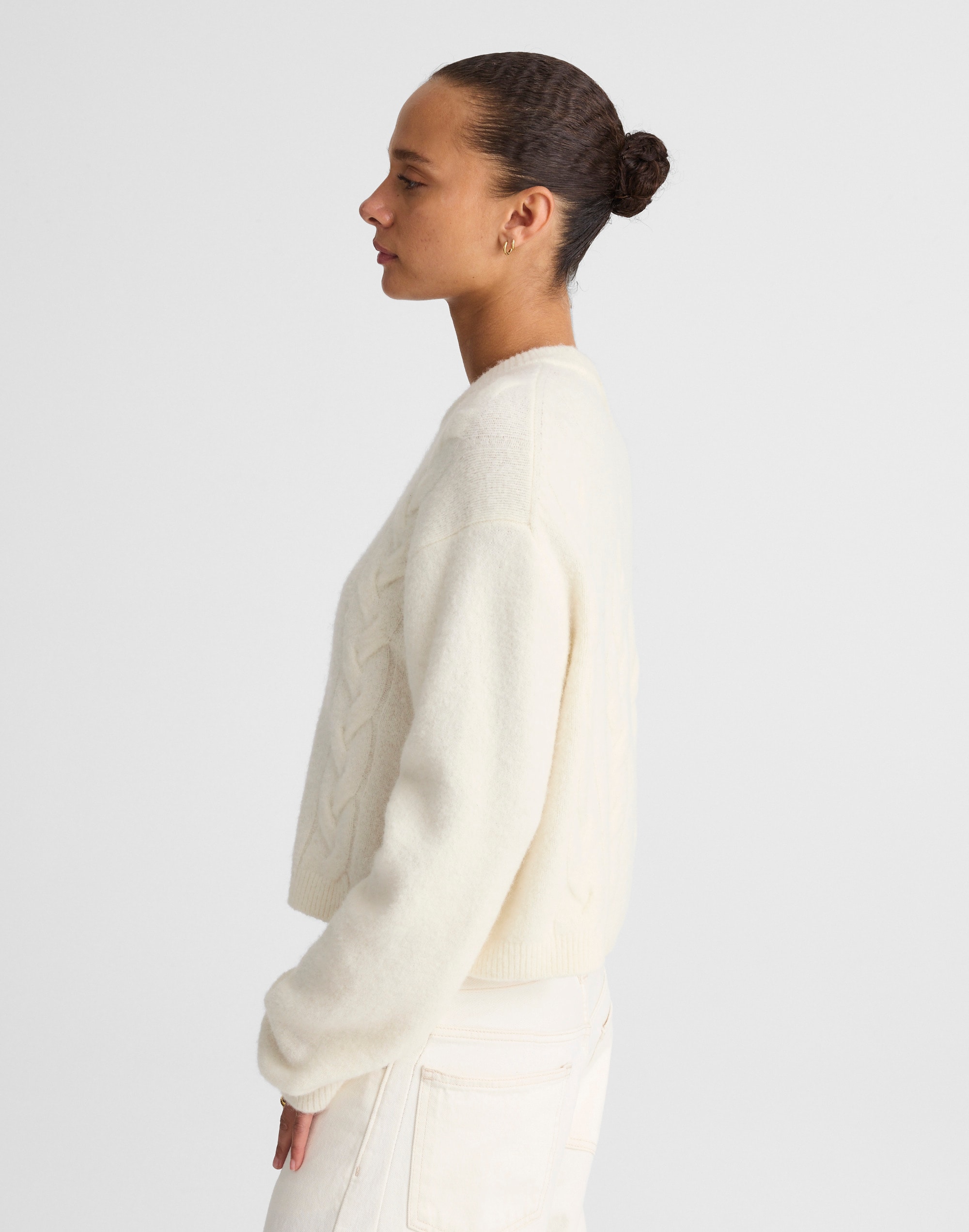 Madewell Cloudsoft Drop-shoulder Sweater In White