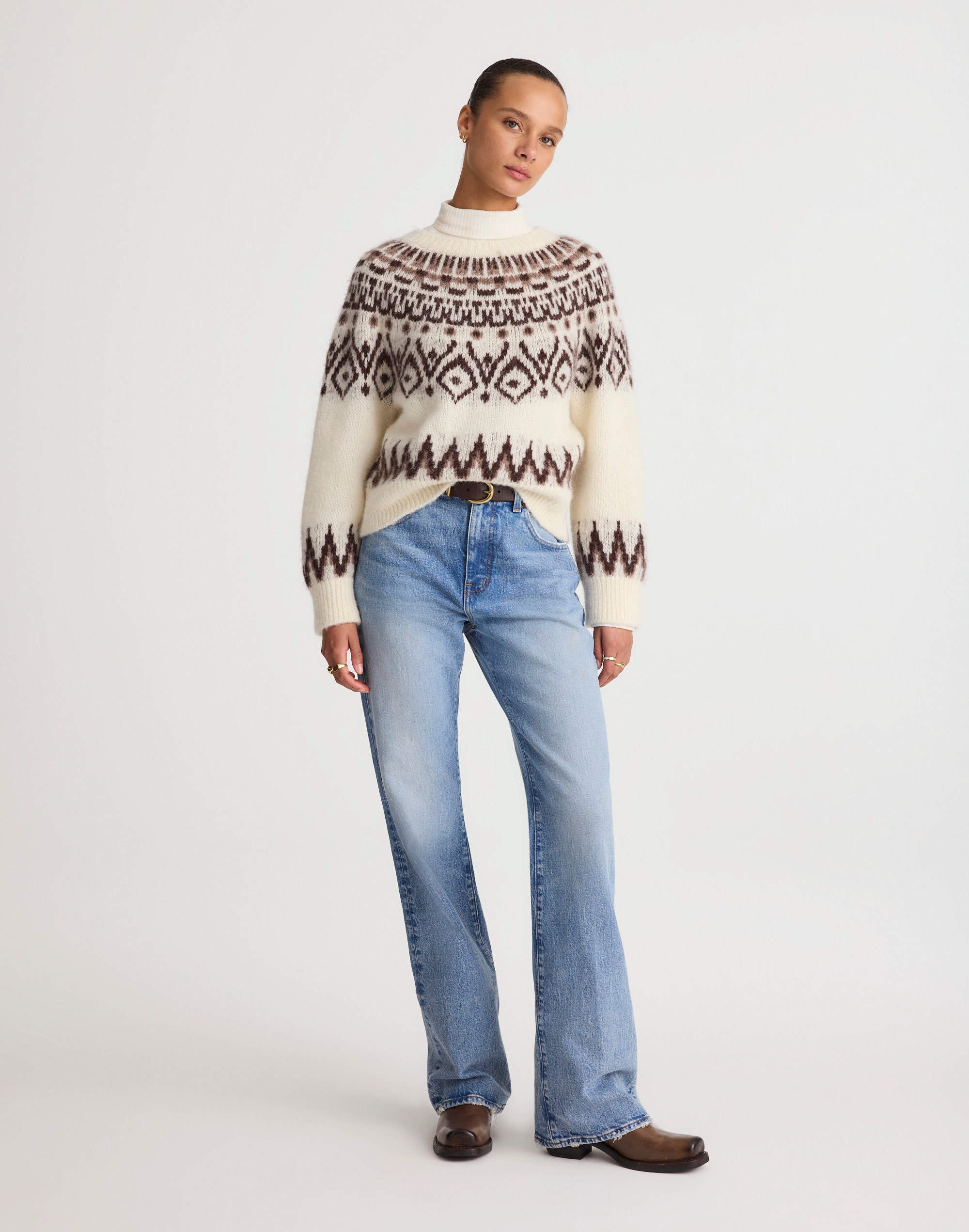 Madewell Fair Isle Boxy Sweater In Multi