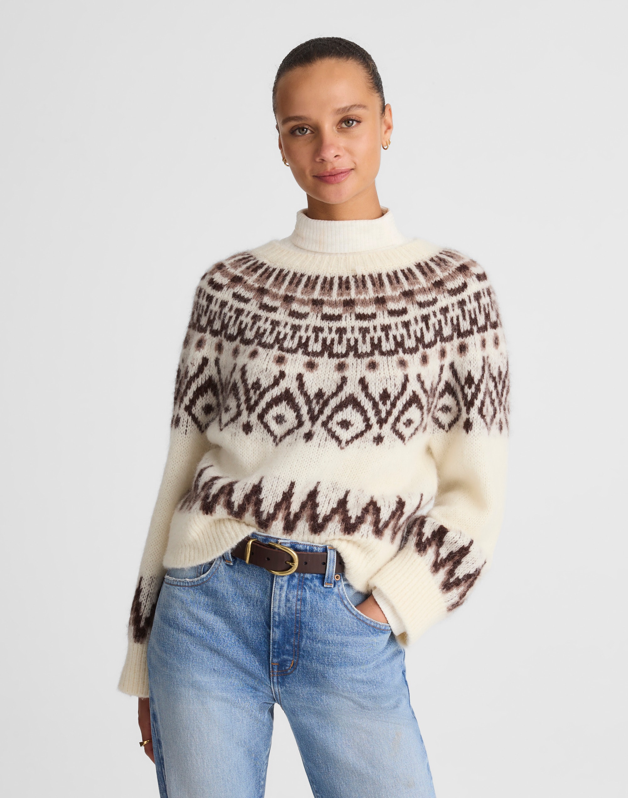 Madewell Fair Isle Boxy Sweater In Multi