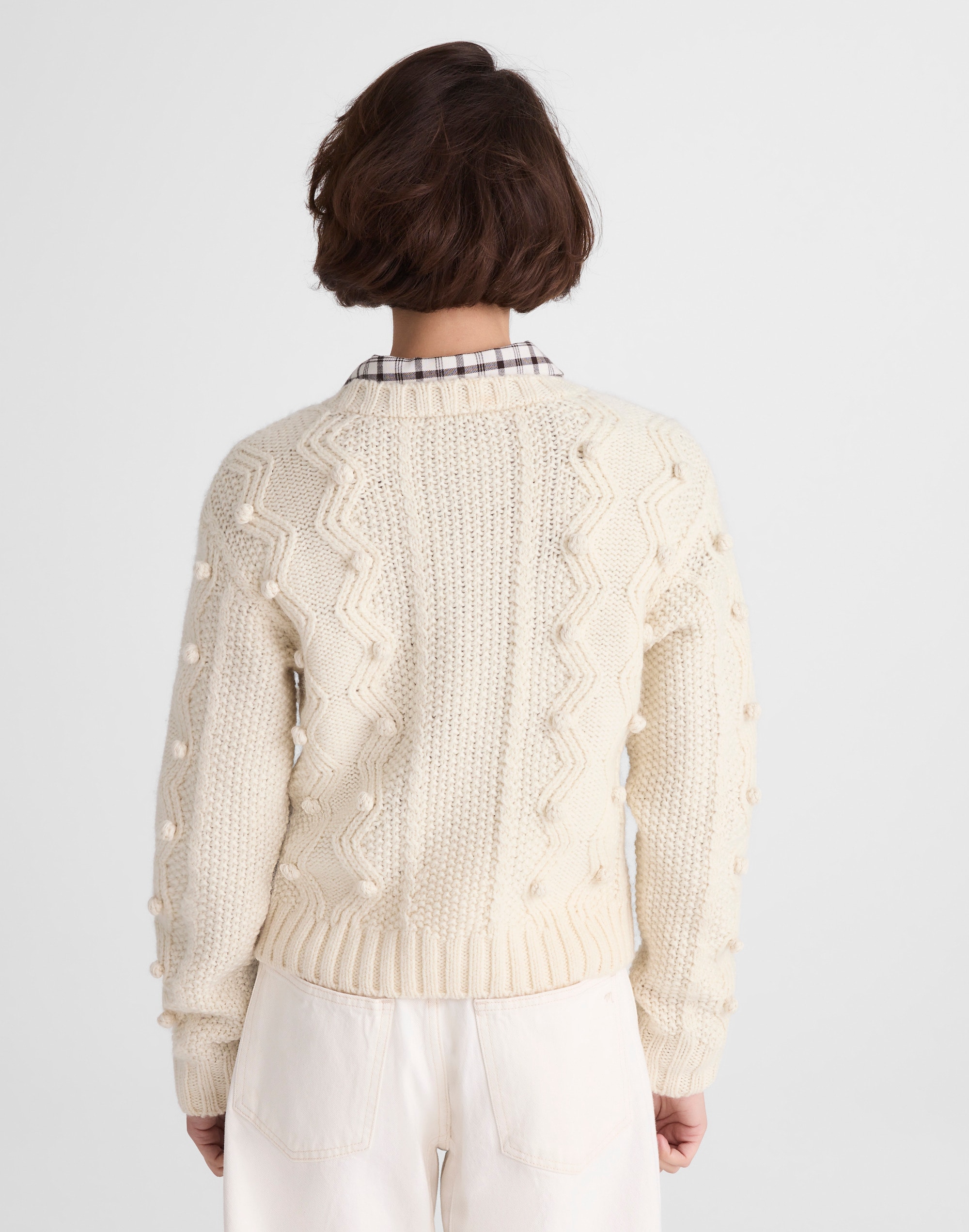 Mix-Stitched Crewneck Sweater in Wool