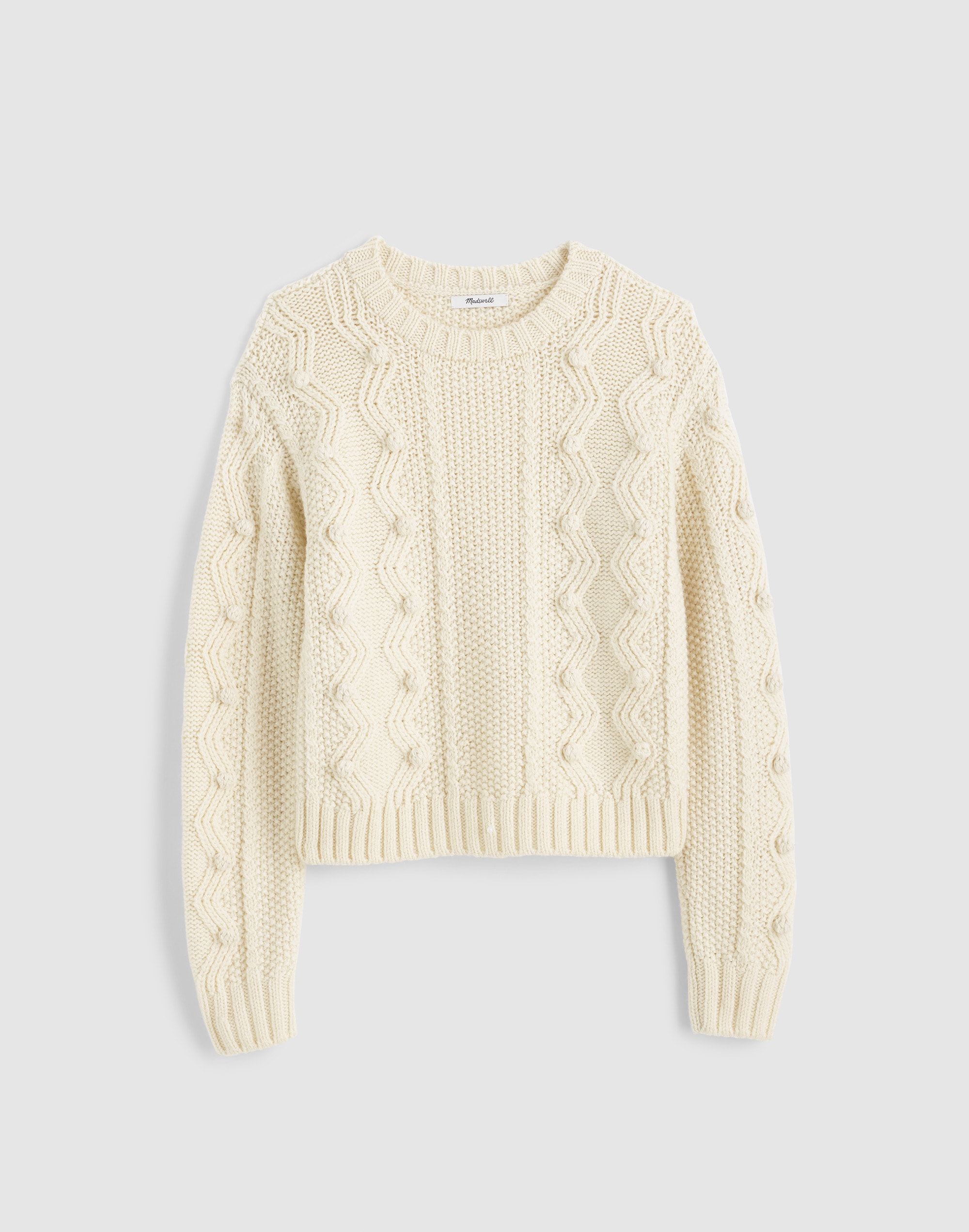 Mix-Stitched Crewneck Sweater in Wool