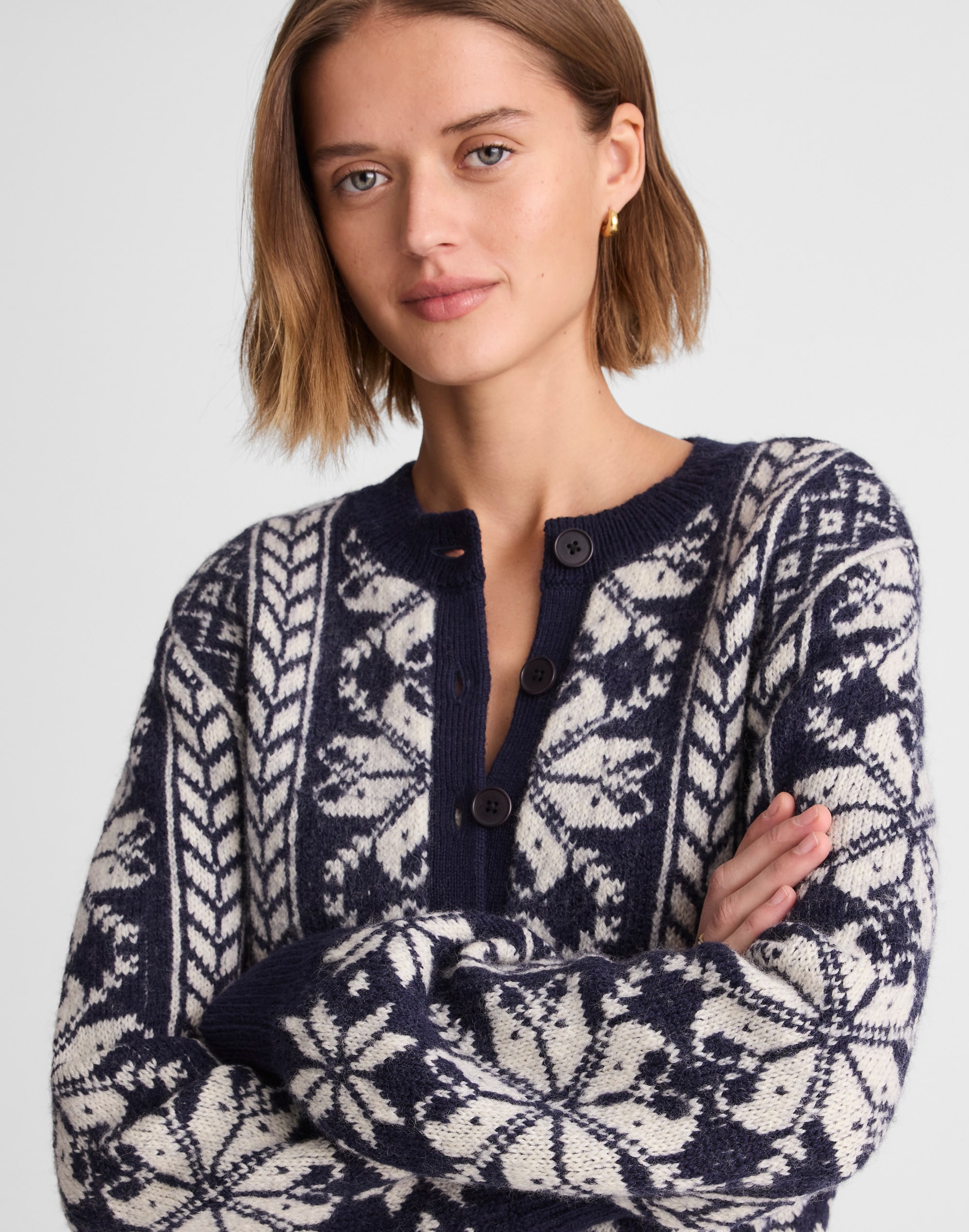 Madewell Fair Isle Cardigan Jacket In Multi