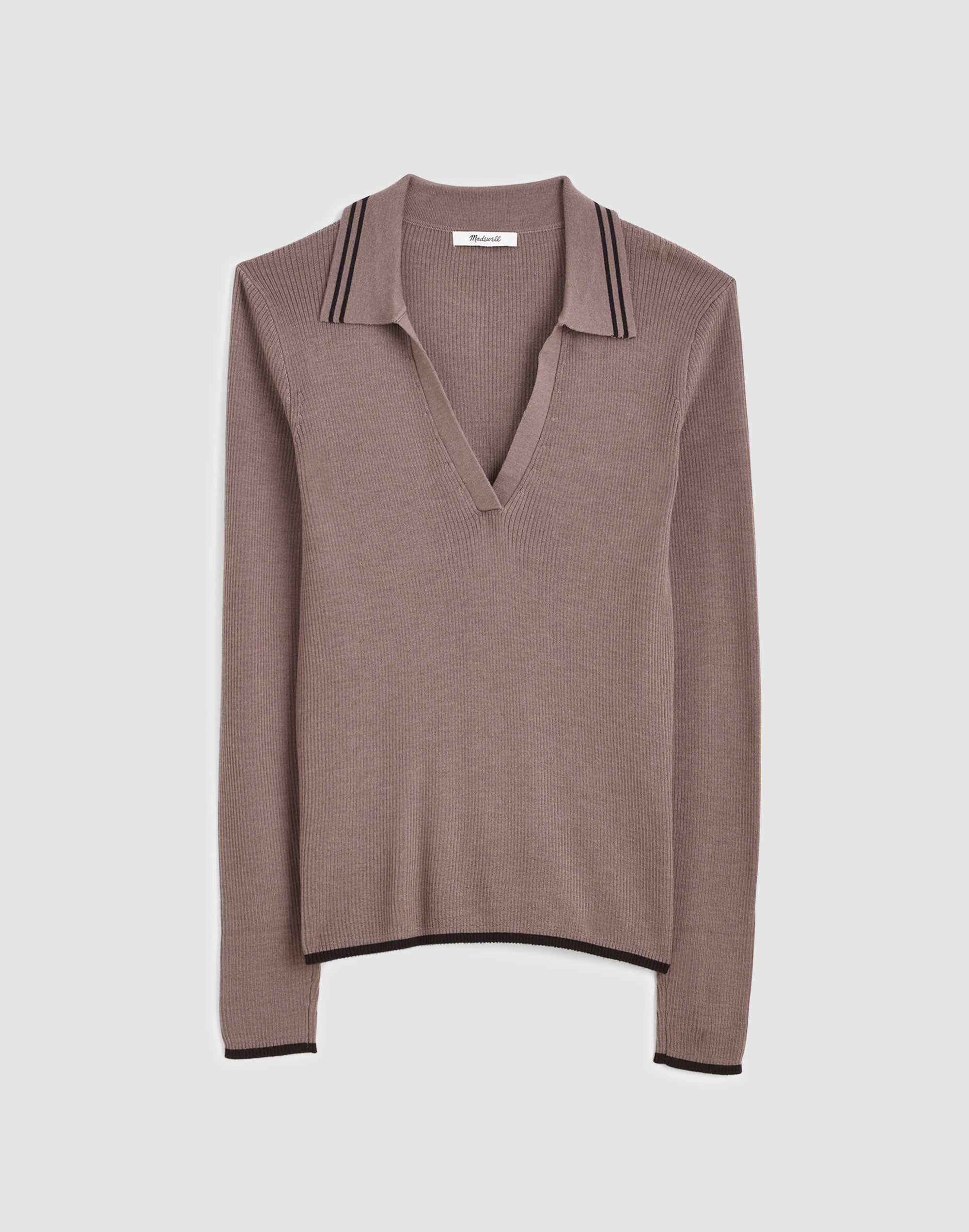 Johnny-Collar Sweater in Merino-Silk Blend