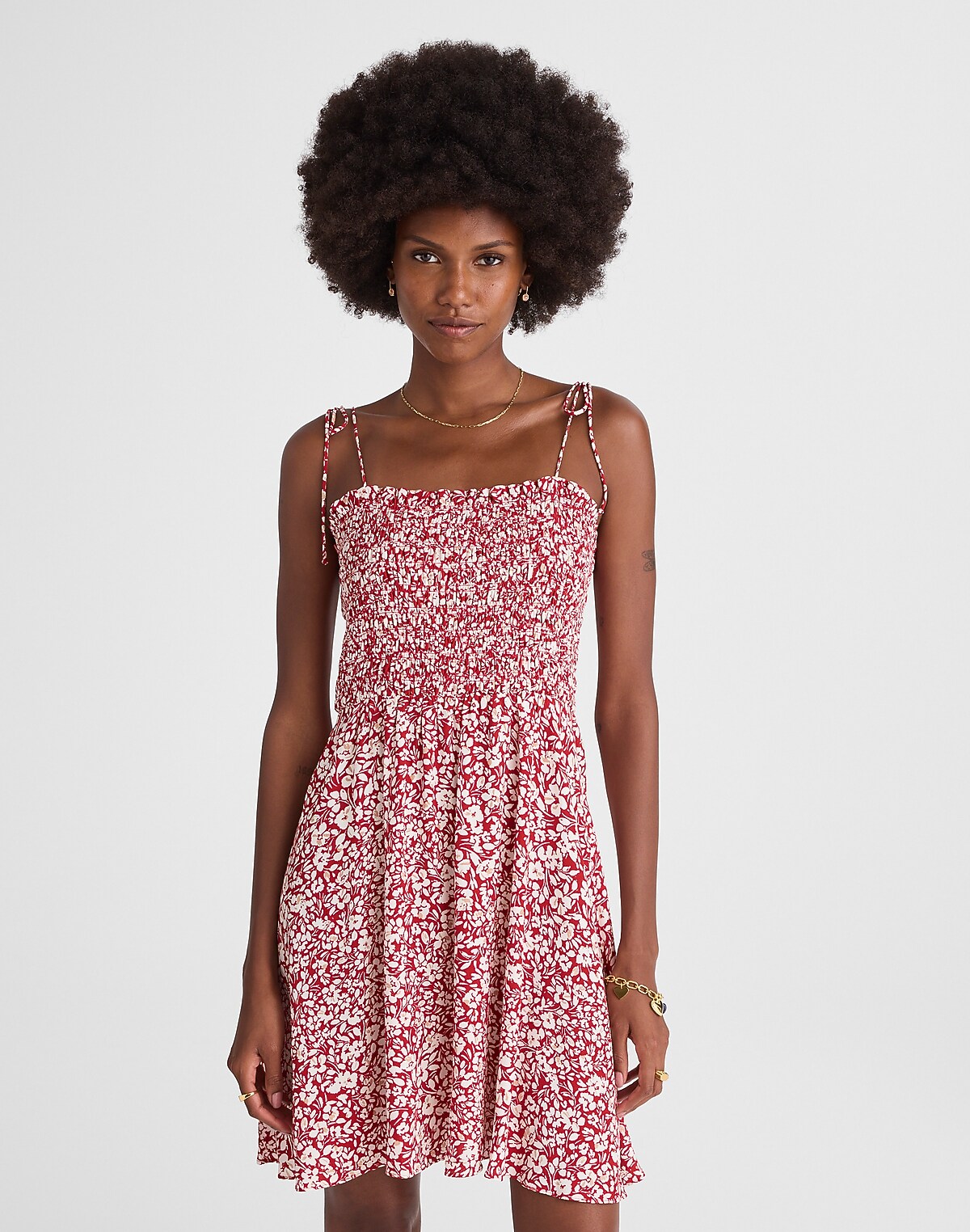 Tie Shoulder Mini Dress in Floral