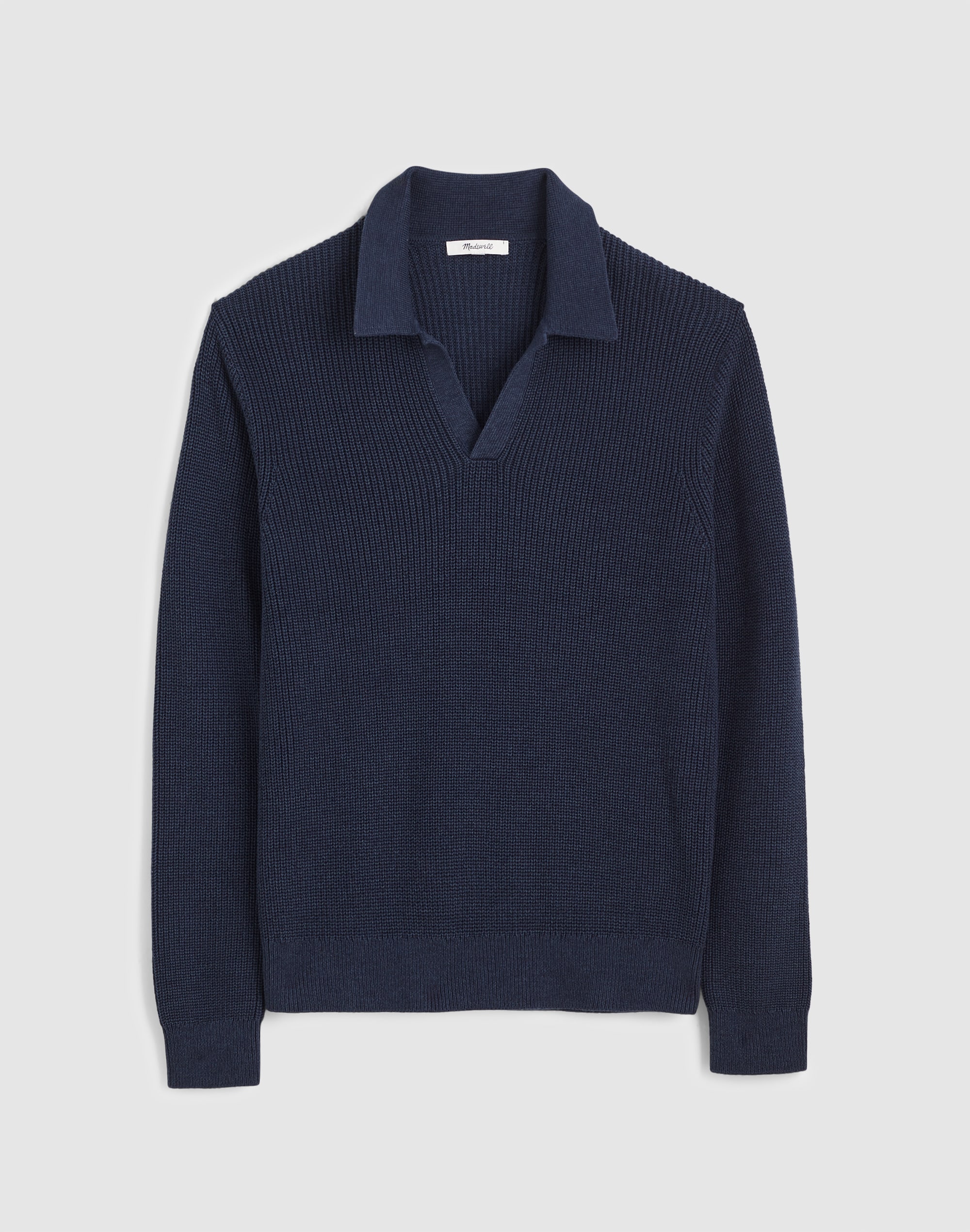 Shaker-Stitch Sweater Polo