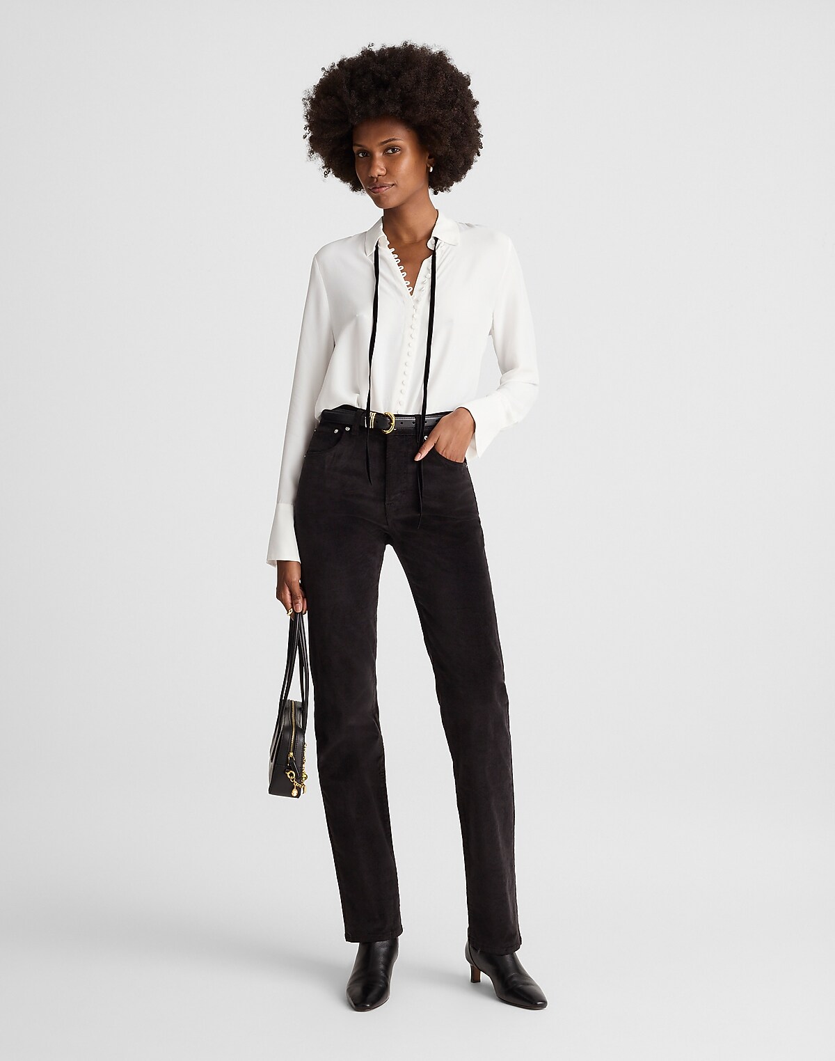 The Longline Straight Pant in Velvet