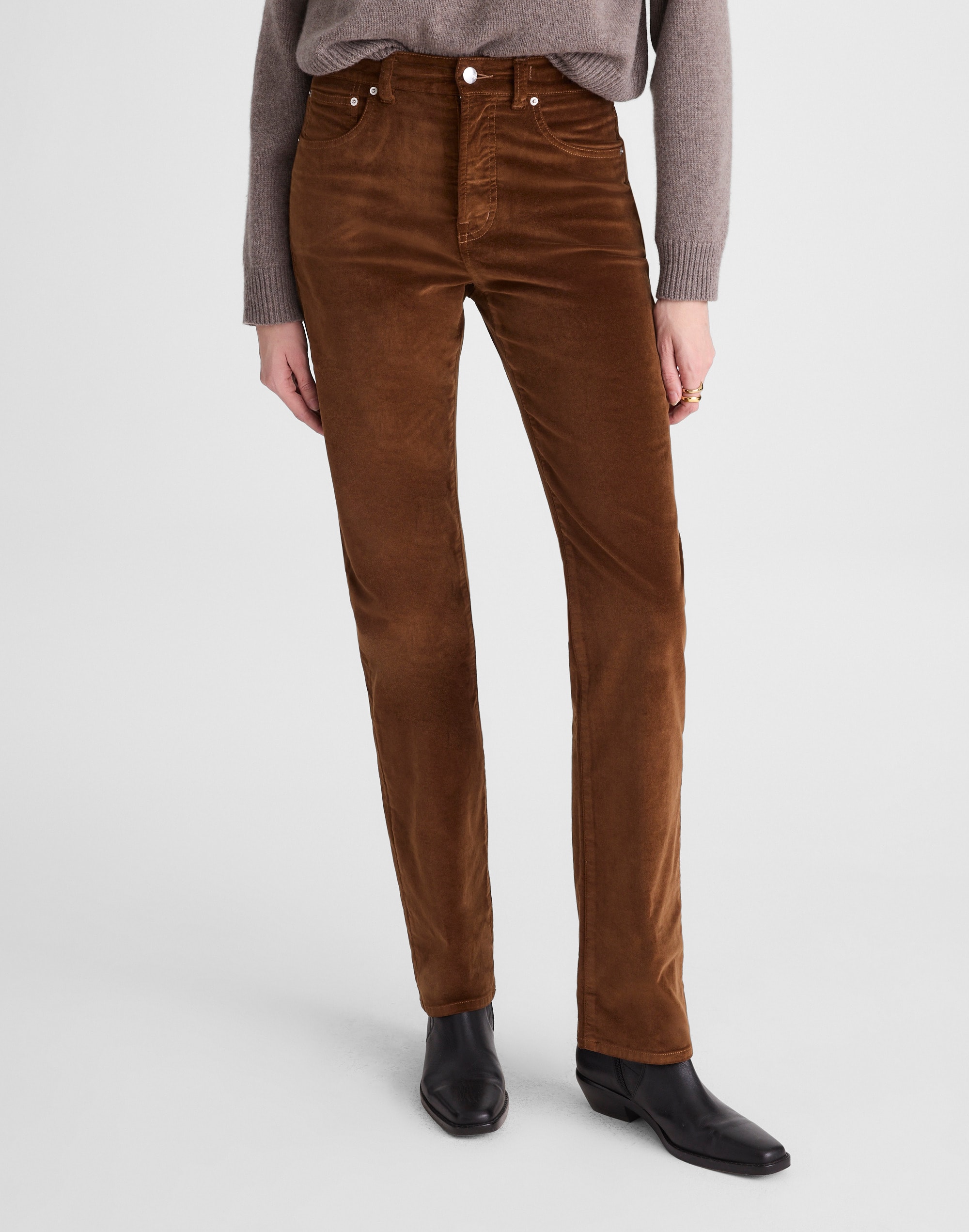 Madewell The Longline Straight Pant In Brown