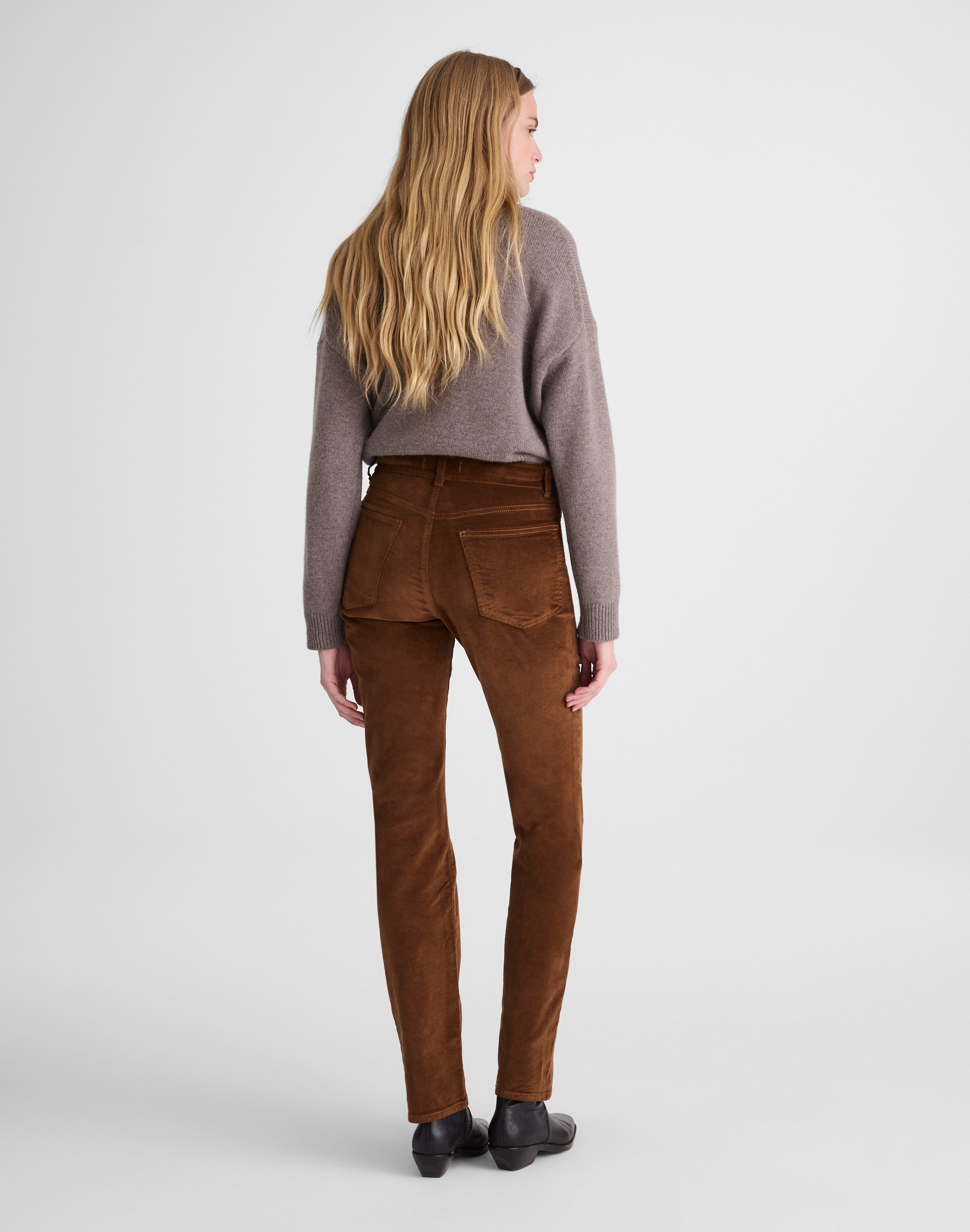 The Longline Straight Pant in Velvet