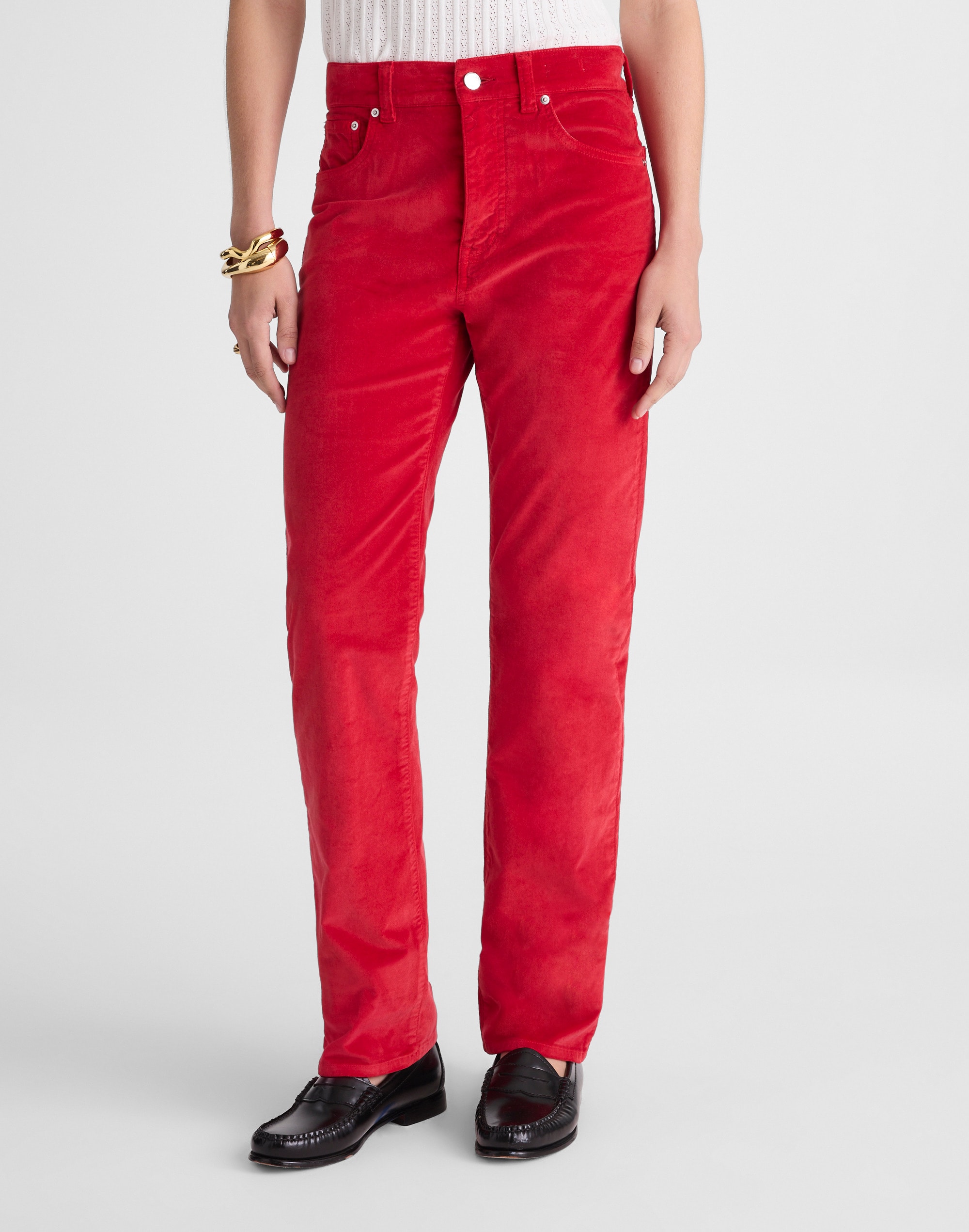The Longline Straight Pant in Velvet