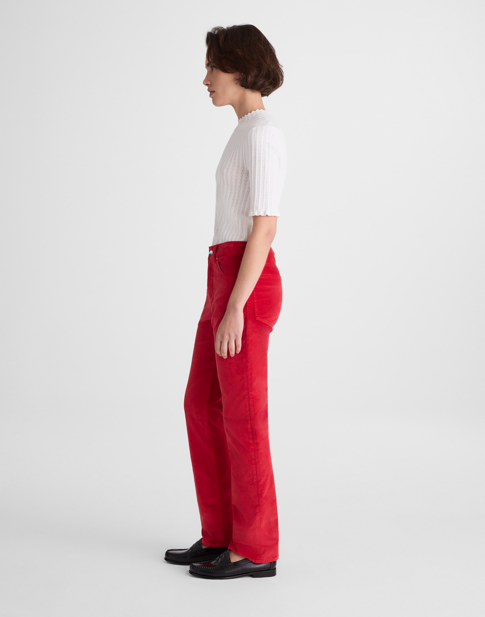 The Longline Straight Pant in Velvet