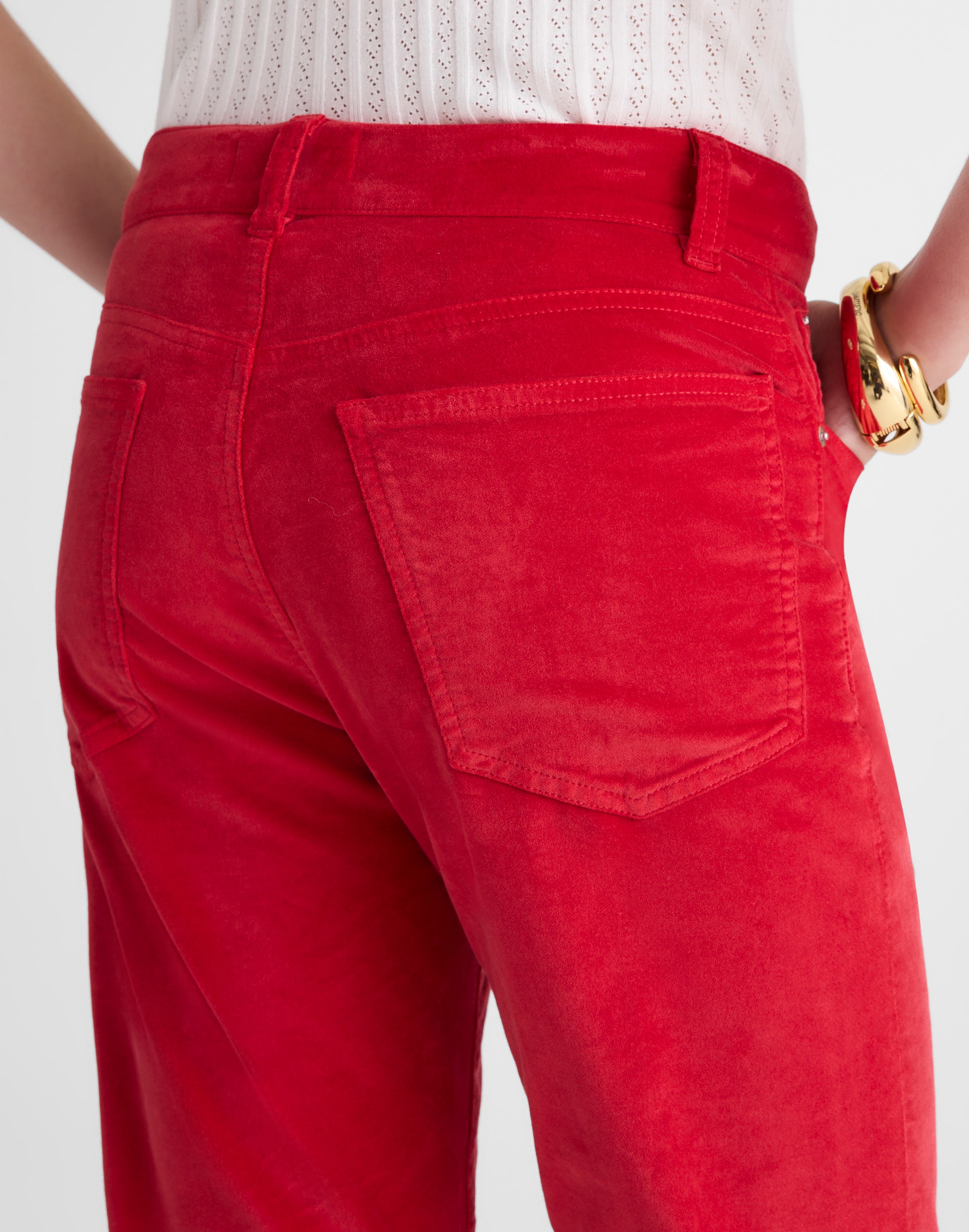 The Longline Straight Pant in Velvet