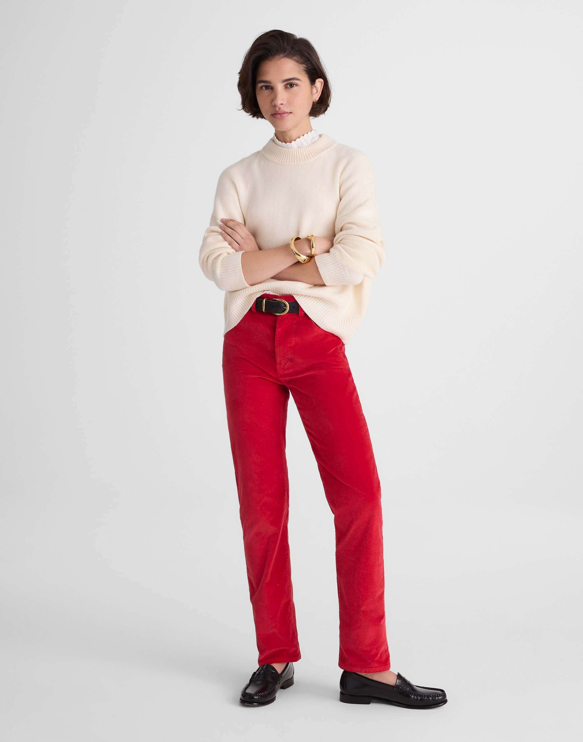 The Longline Straight Pant in Velvet