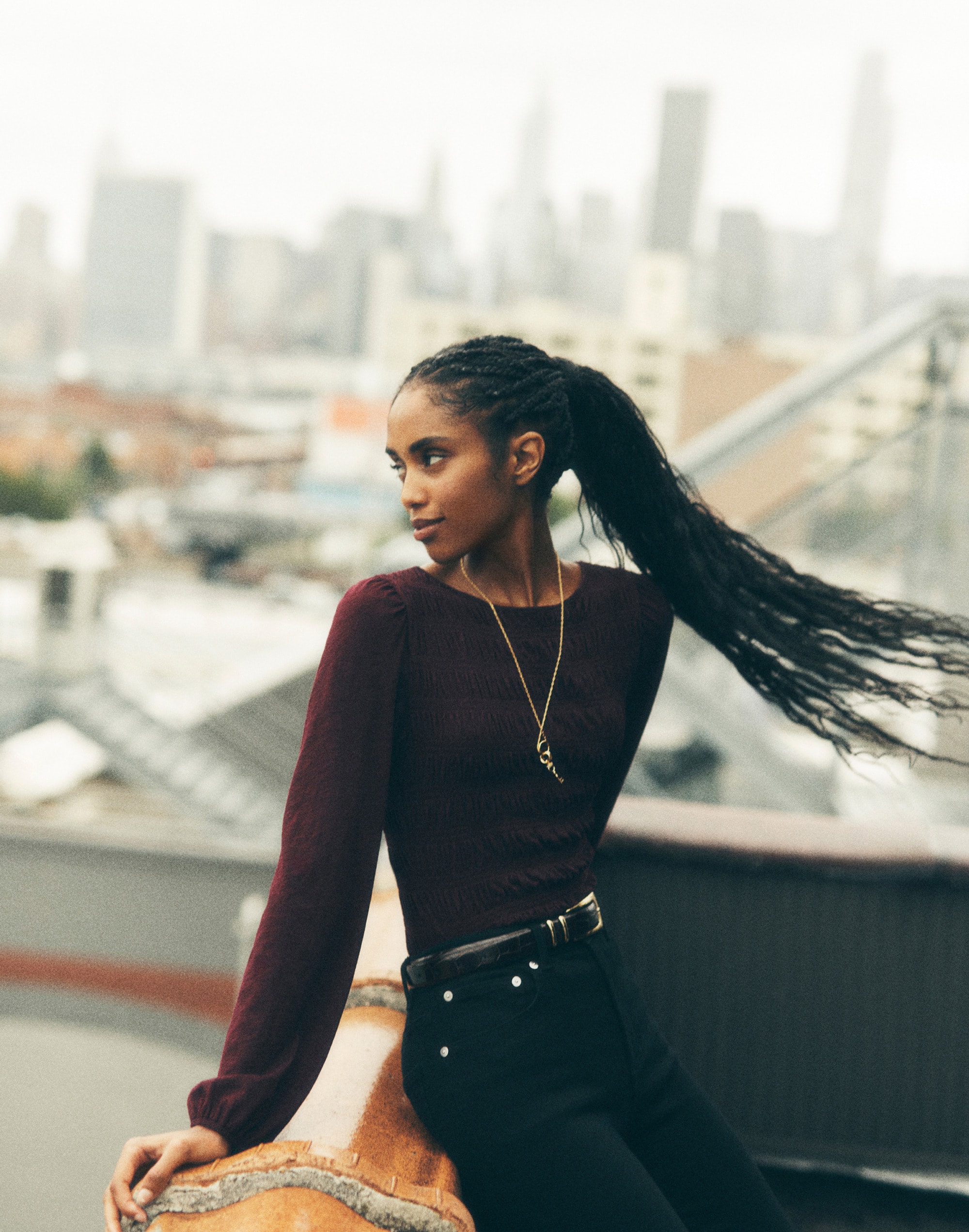 Smocked Boatneck Top