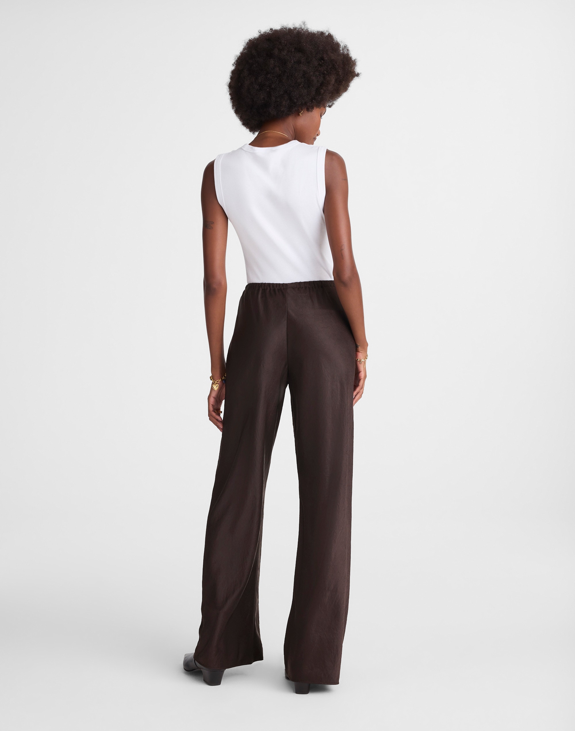 Pull-On Pants in Satin