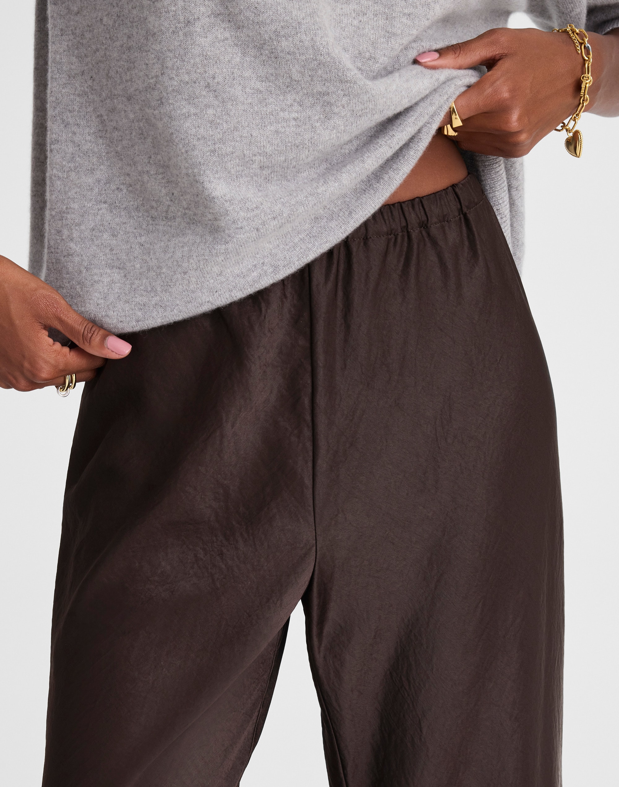 Pull-On Pants in Satin