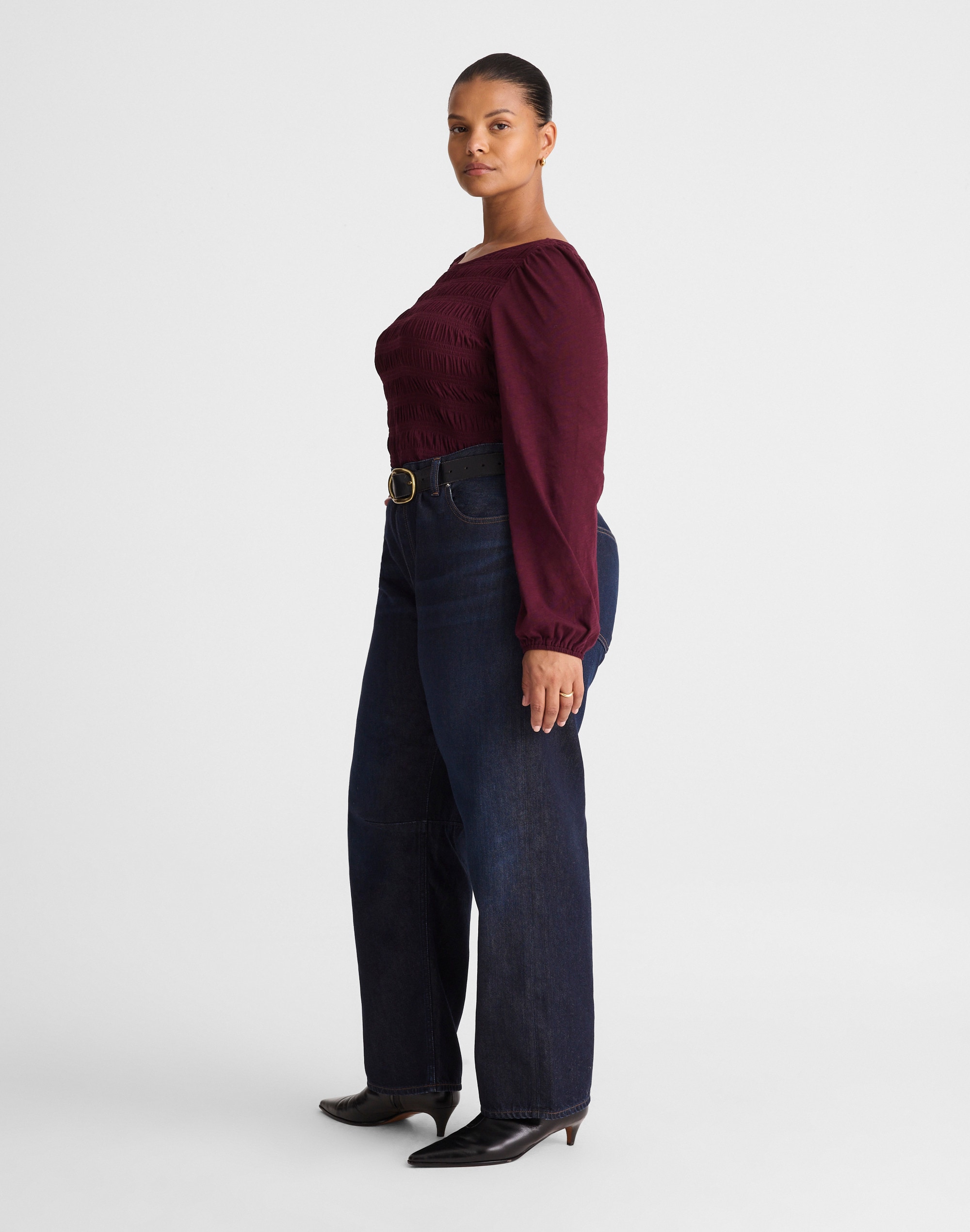 The Plus Darted Barrel-Leg Jean